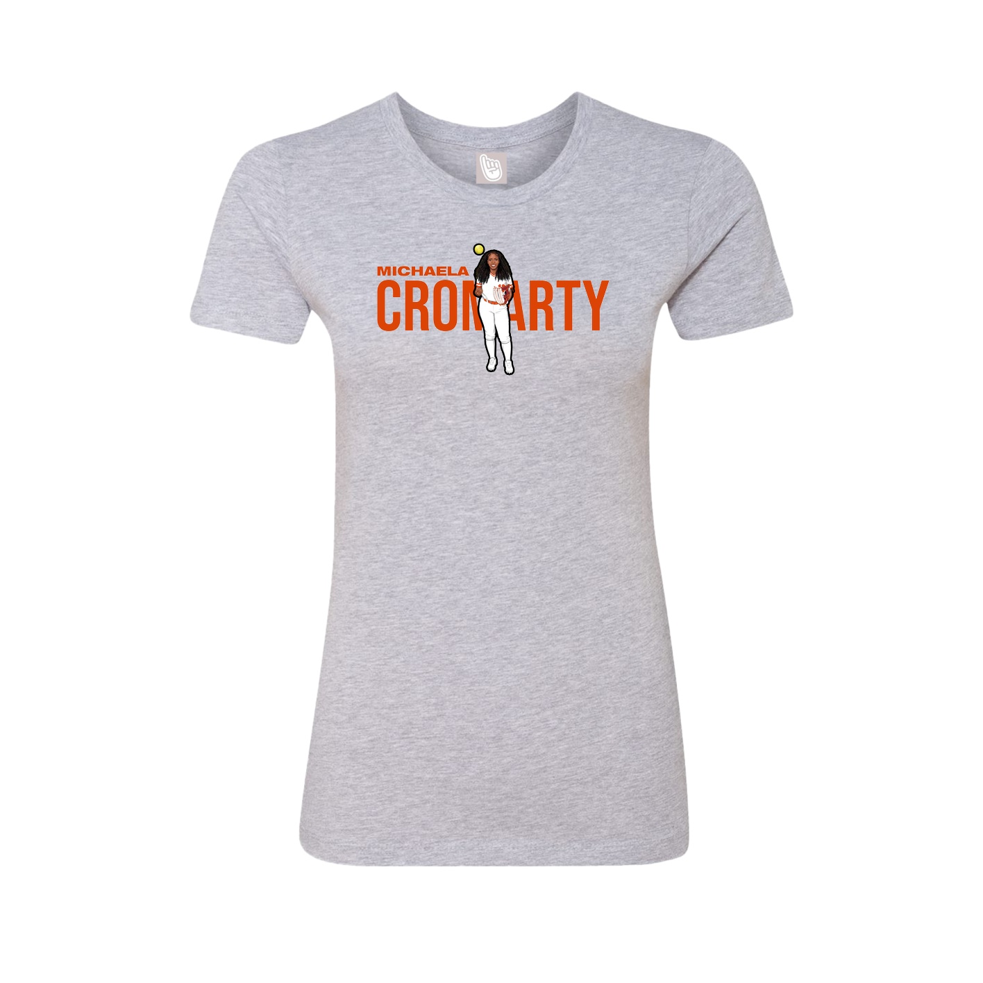 Fitted Women's Tee — Player Name in Grey