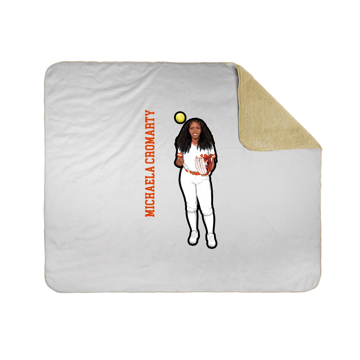 Throw Blanket — Name Vertical in White