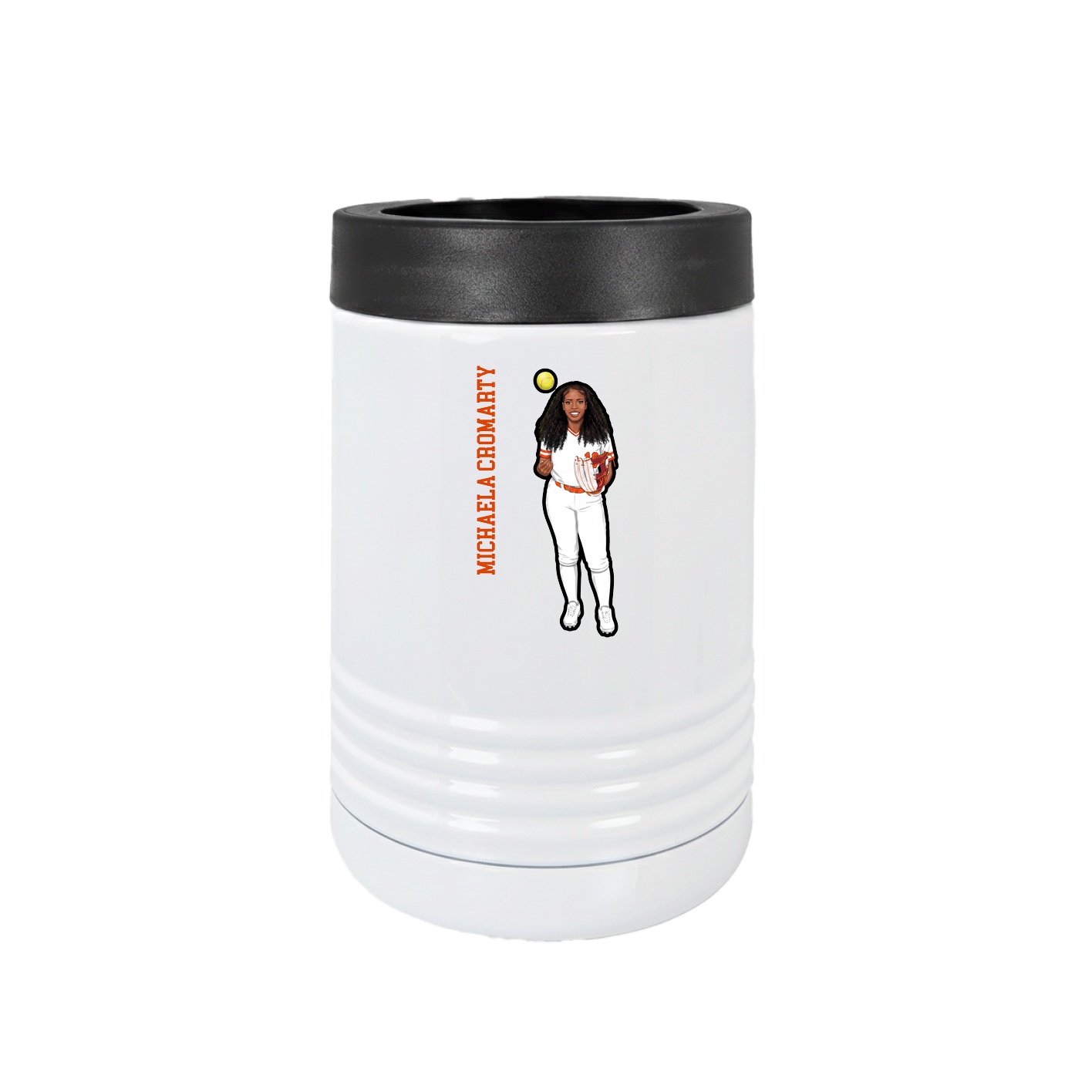 Beverage Holder — Name Vertical in White