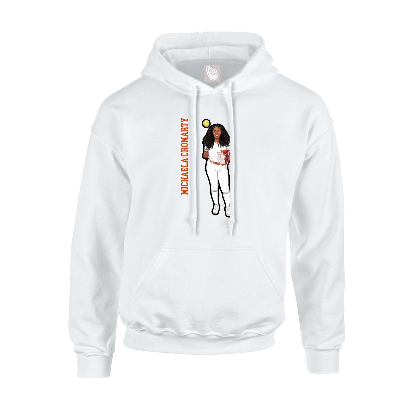 Hoodie — Name Vertical in White