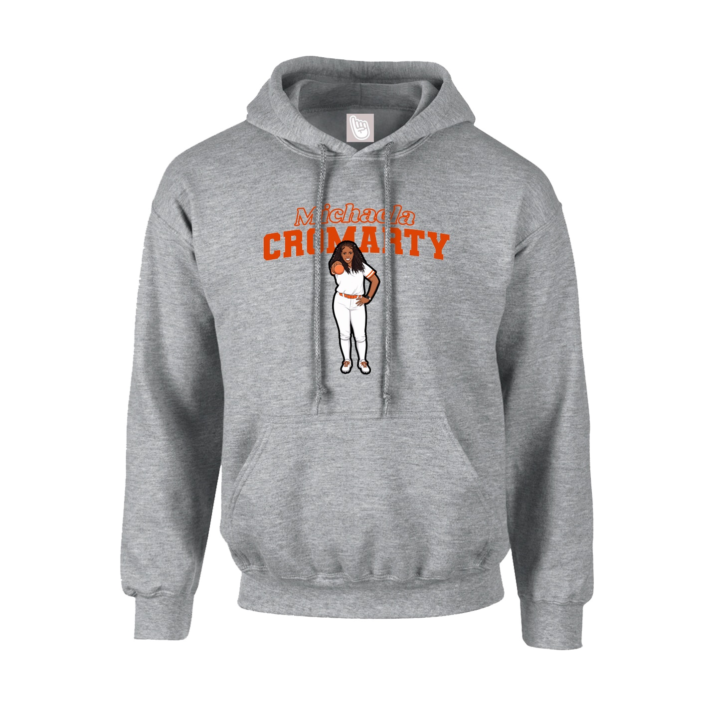 Hoodie — Name Arch in Grey