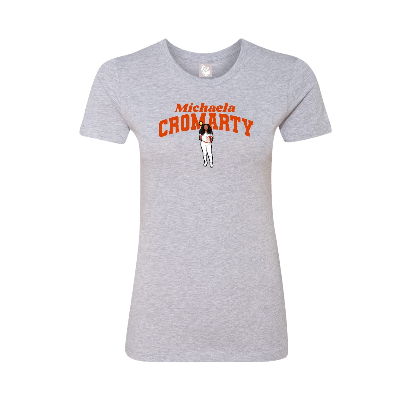 Fitted Women's Tee — Signature Arch in Grey