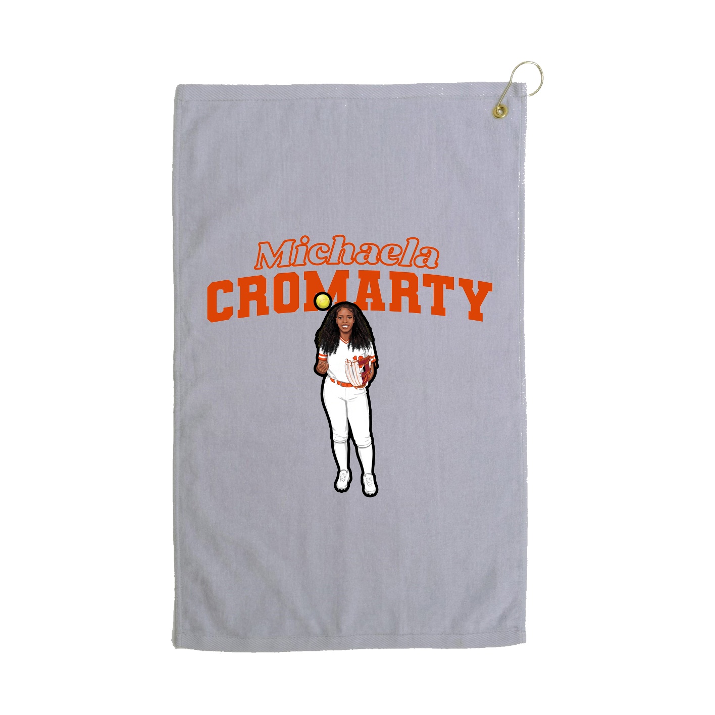 Golf Towel — Name Arch in Grey