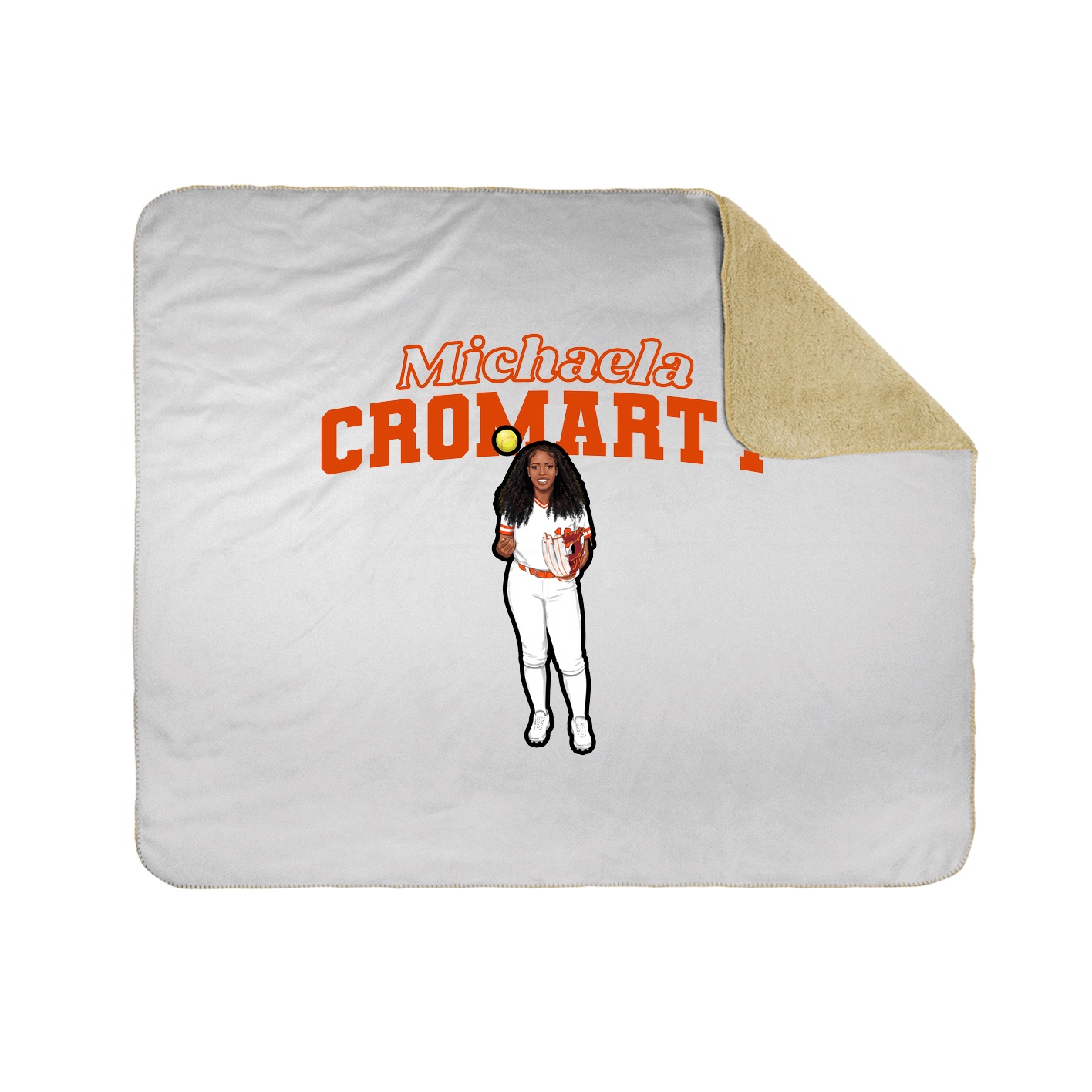 Throw Blanket — Name Arch in White