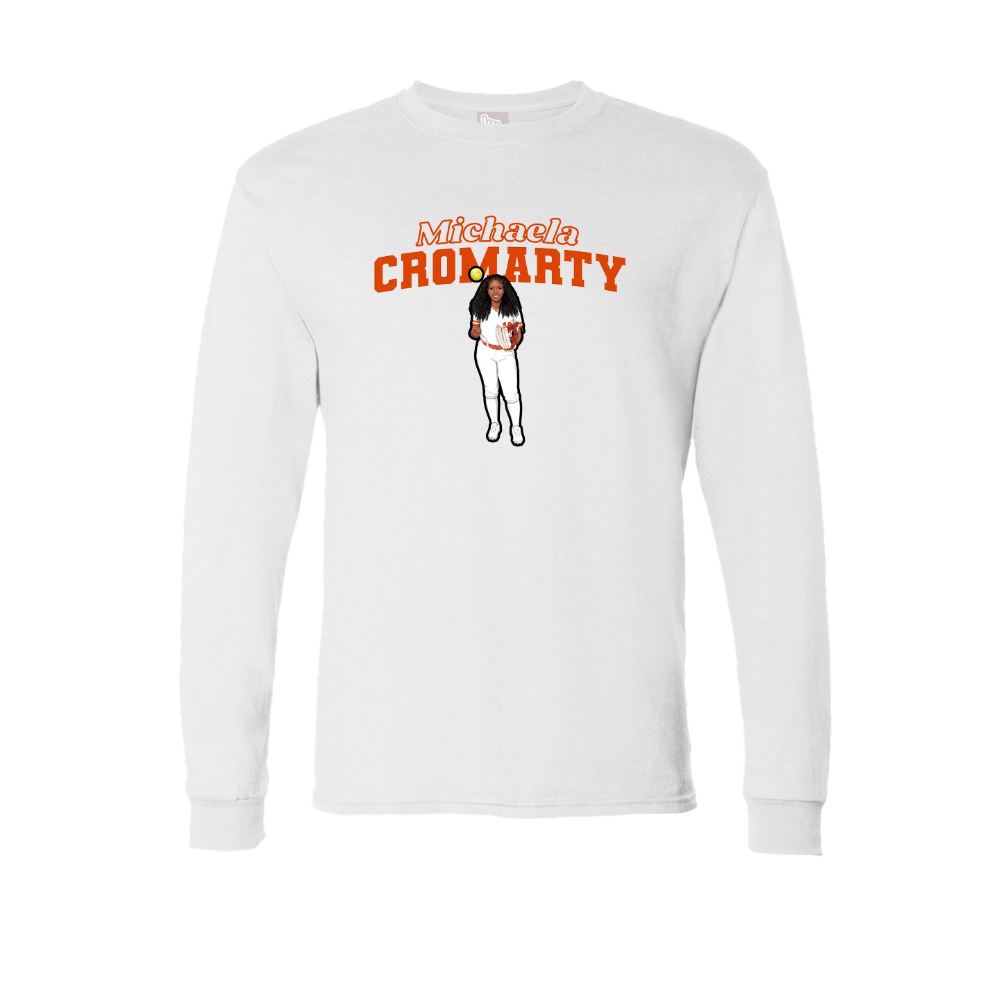 Long Sleeve Tee — Name Arch in White
