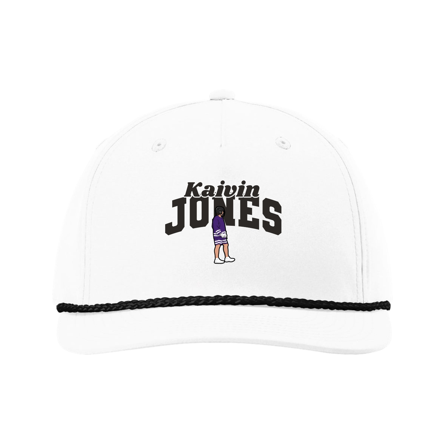Five-Panel Classic Rope Cap — Signature Arch in White