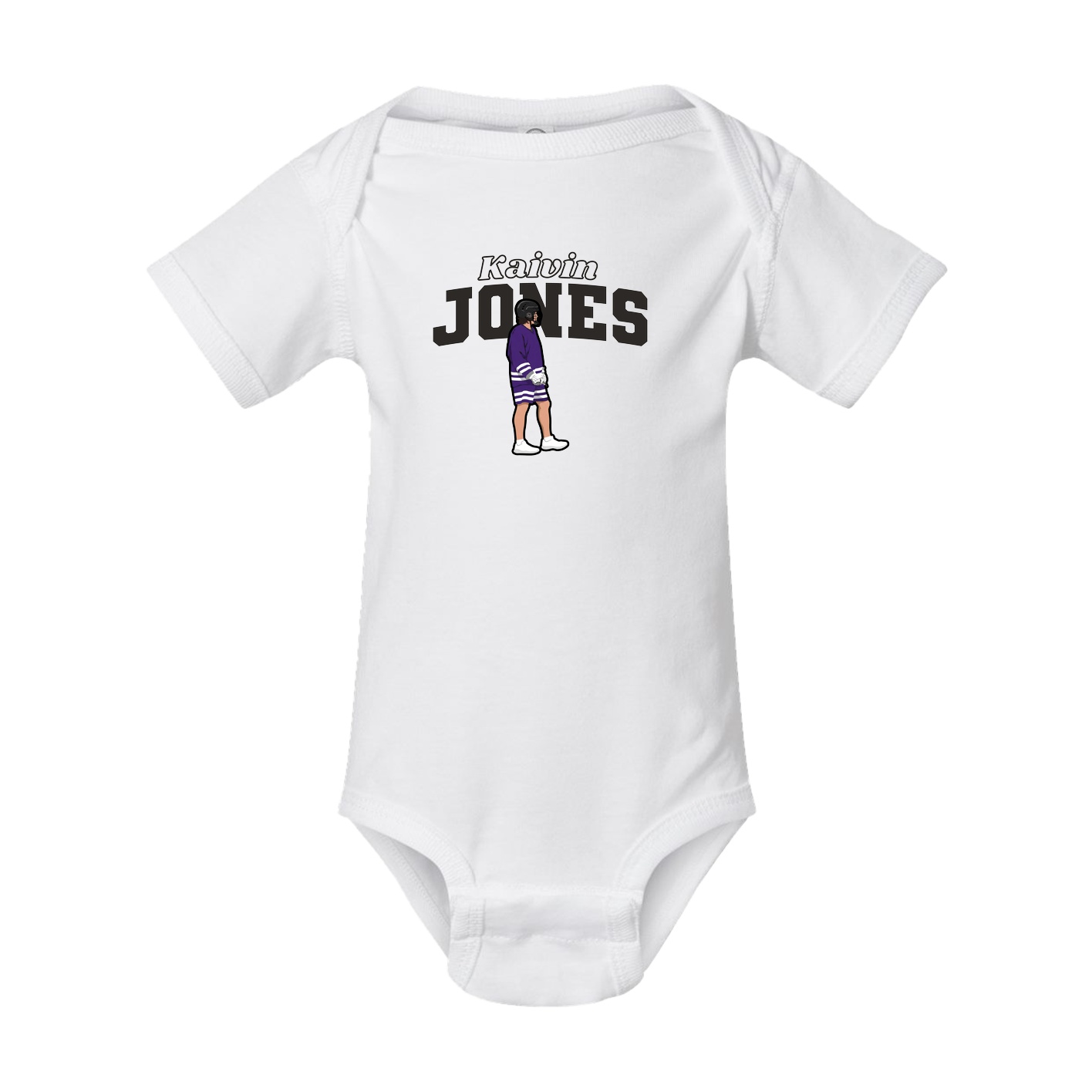 Baby Onesie — Name Arch in White