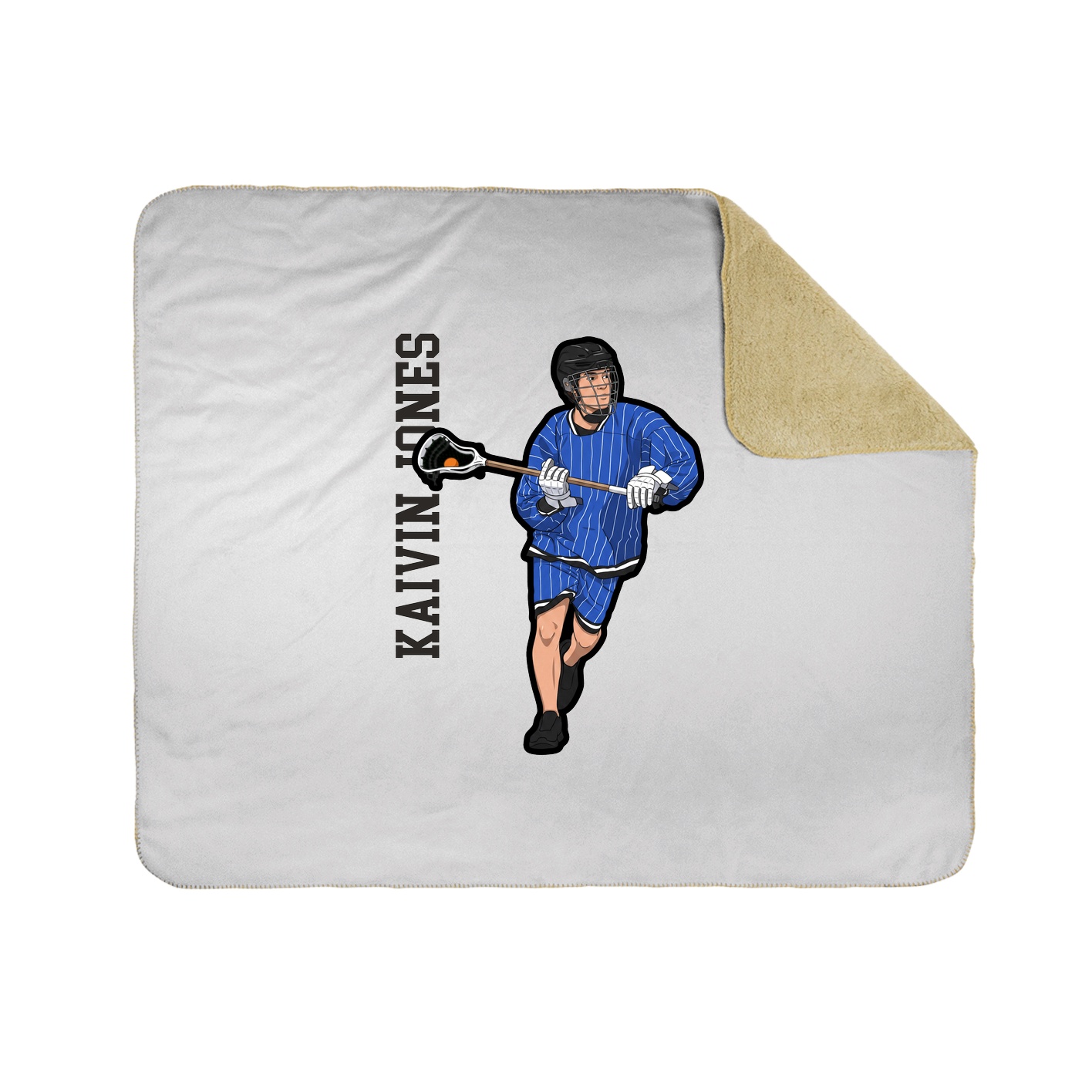 Throw Blanket — Name Vertical in White