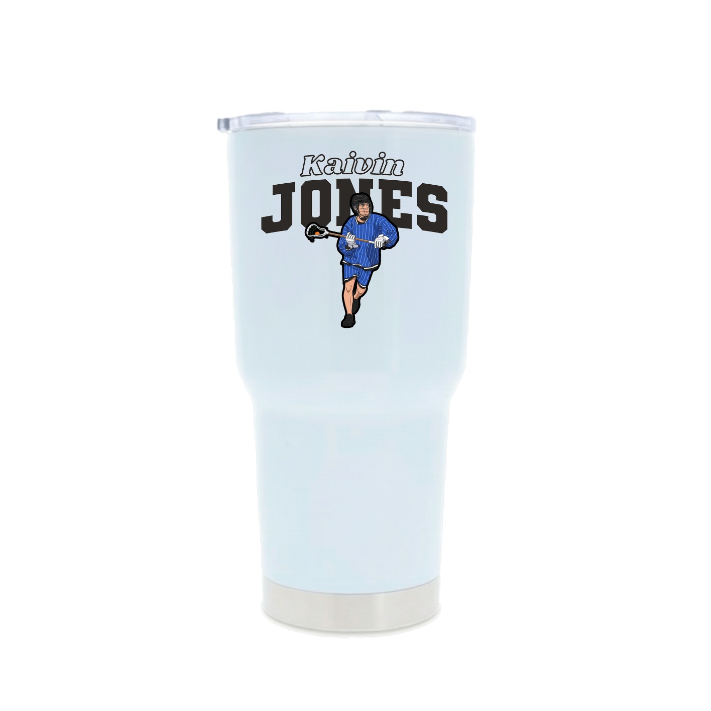 30oz Stainless Steel Tumbler — Name Arch in White