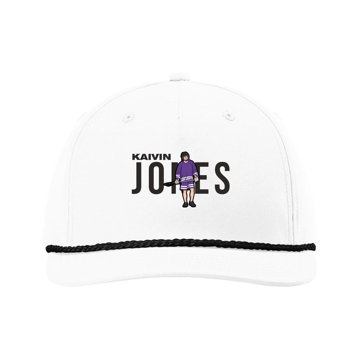 Five-Panel Classic Rope Cap — Player Name in White