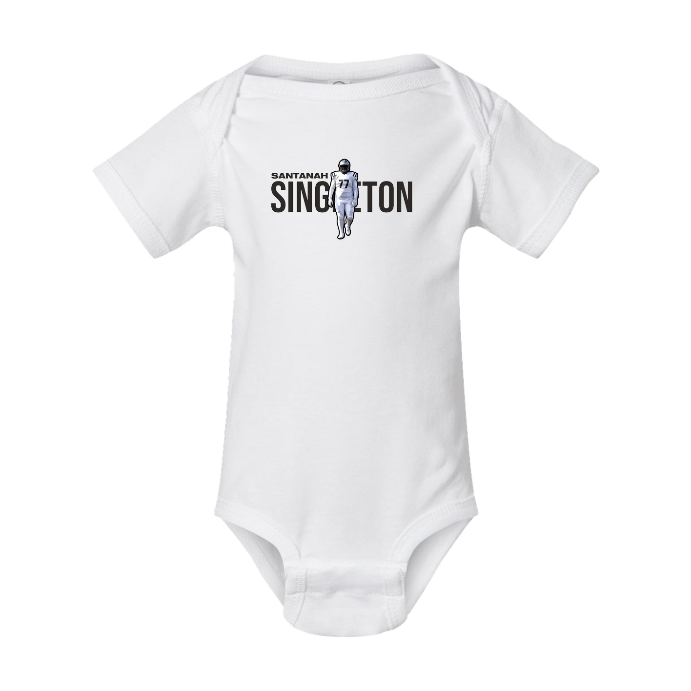 Baby Onesie — Player Name in White