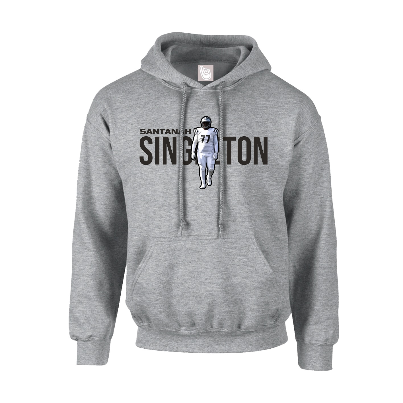 Youth Hoodie — Player Name in Grey
