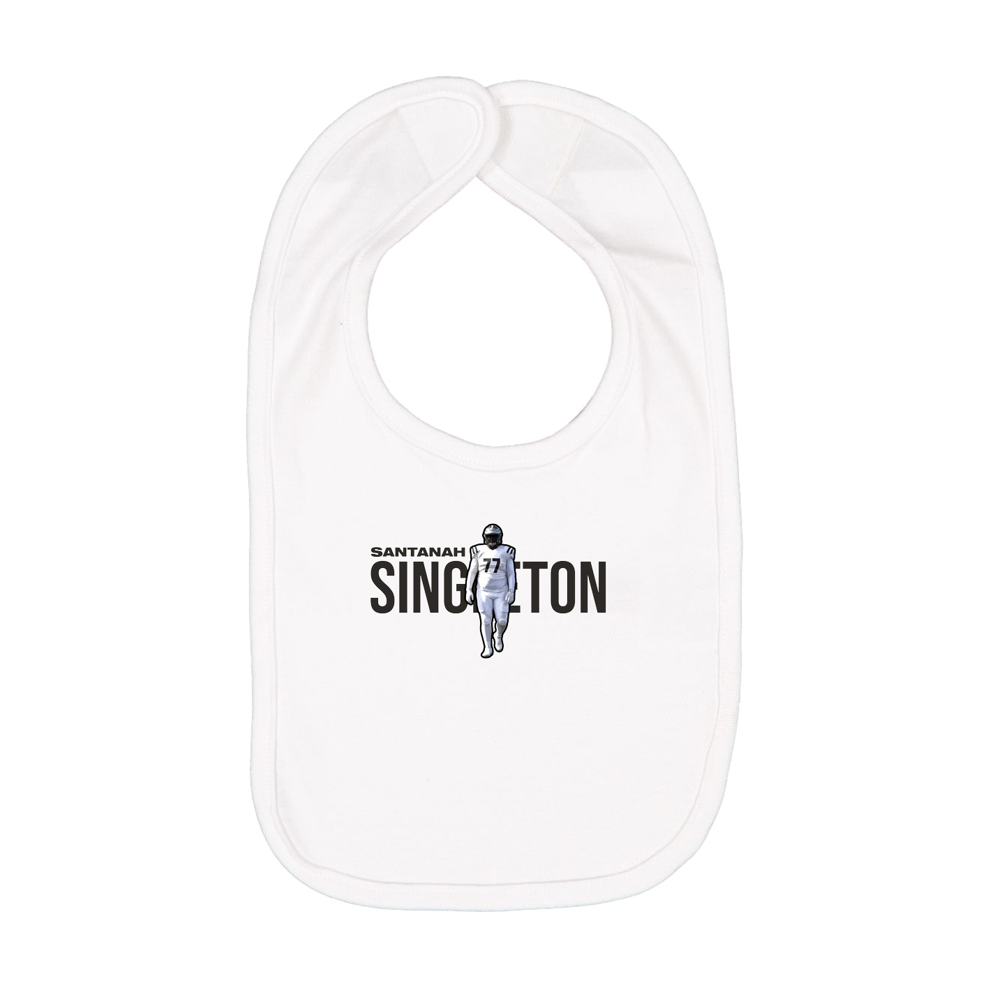 Infant Bib — Player Name in White