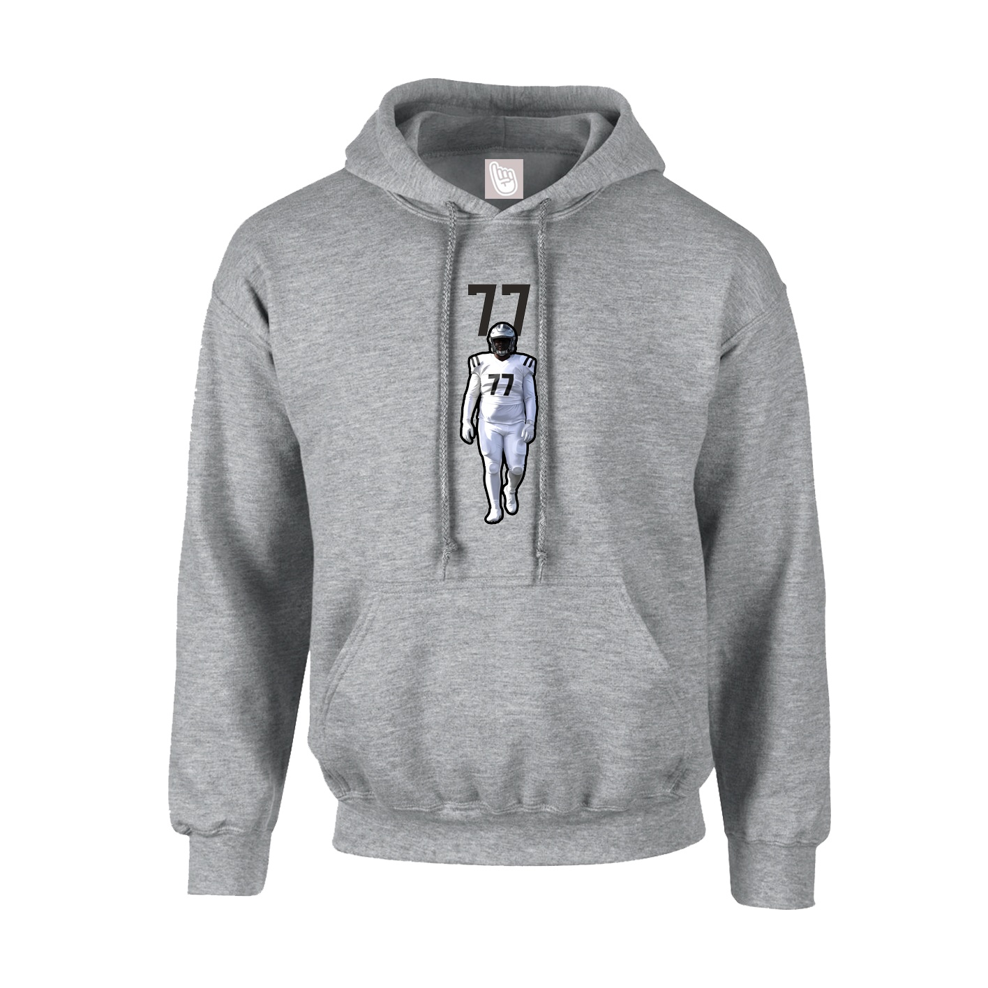 Youth Hoodie — Number Top in Grey