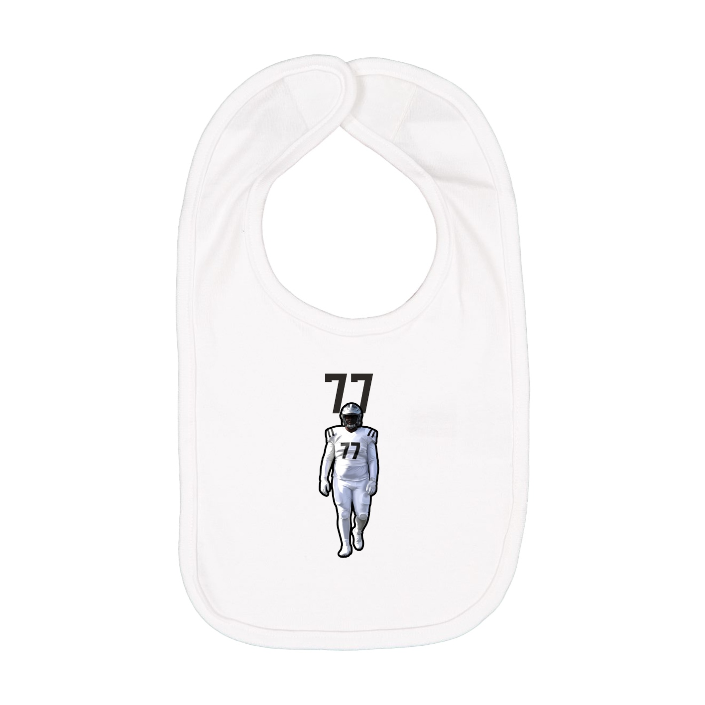 Infant Bib — Number Top in White