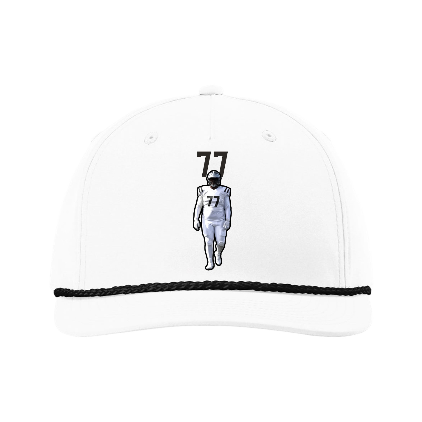 Five-Panel Classic Rope Cap — Number Top in White