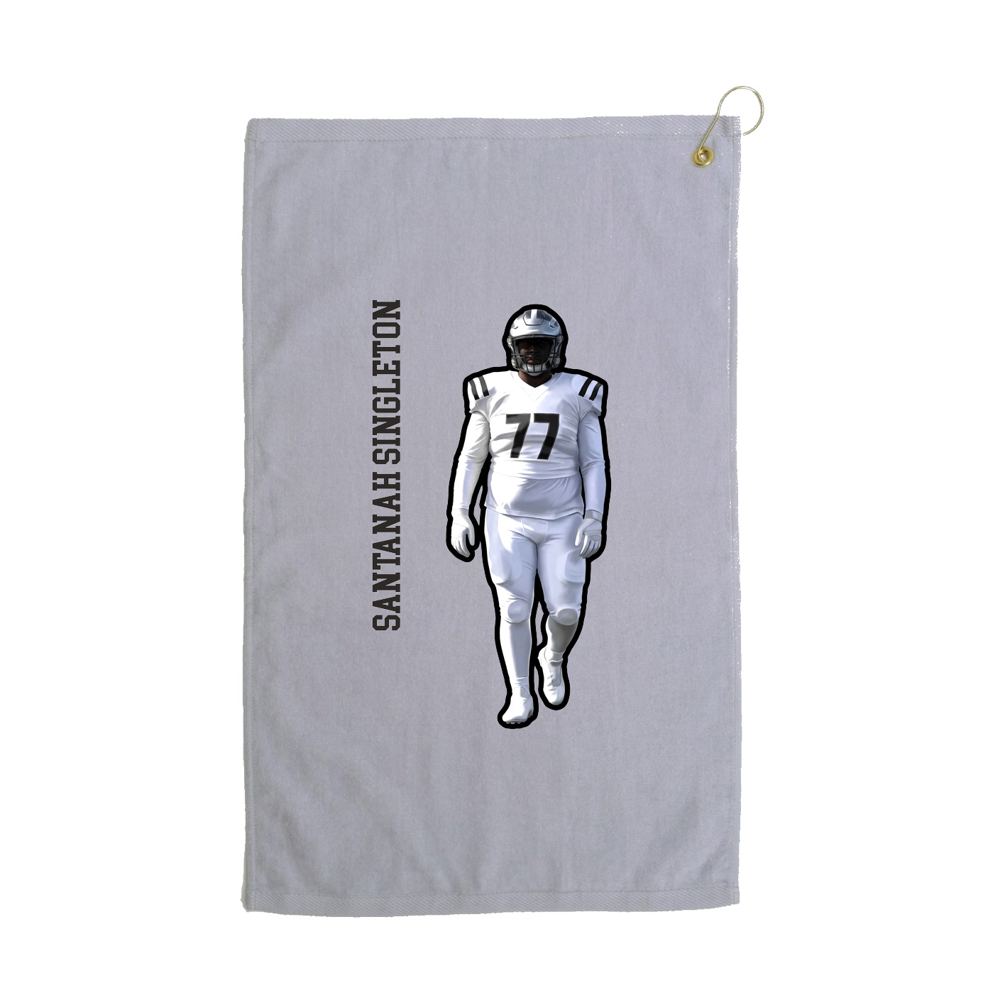 Golf Towel — Name Vertical in Grey