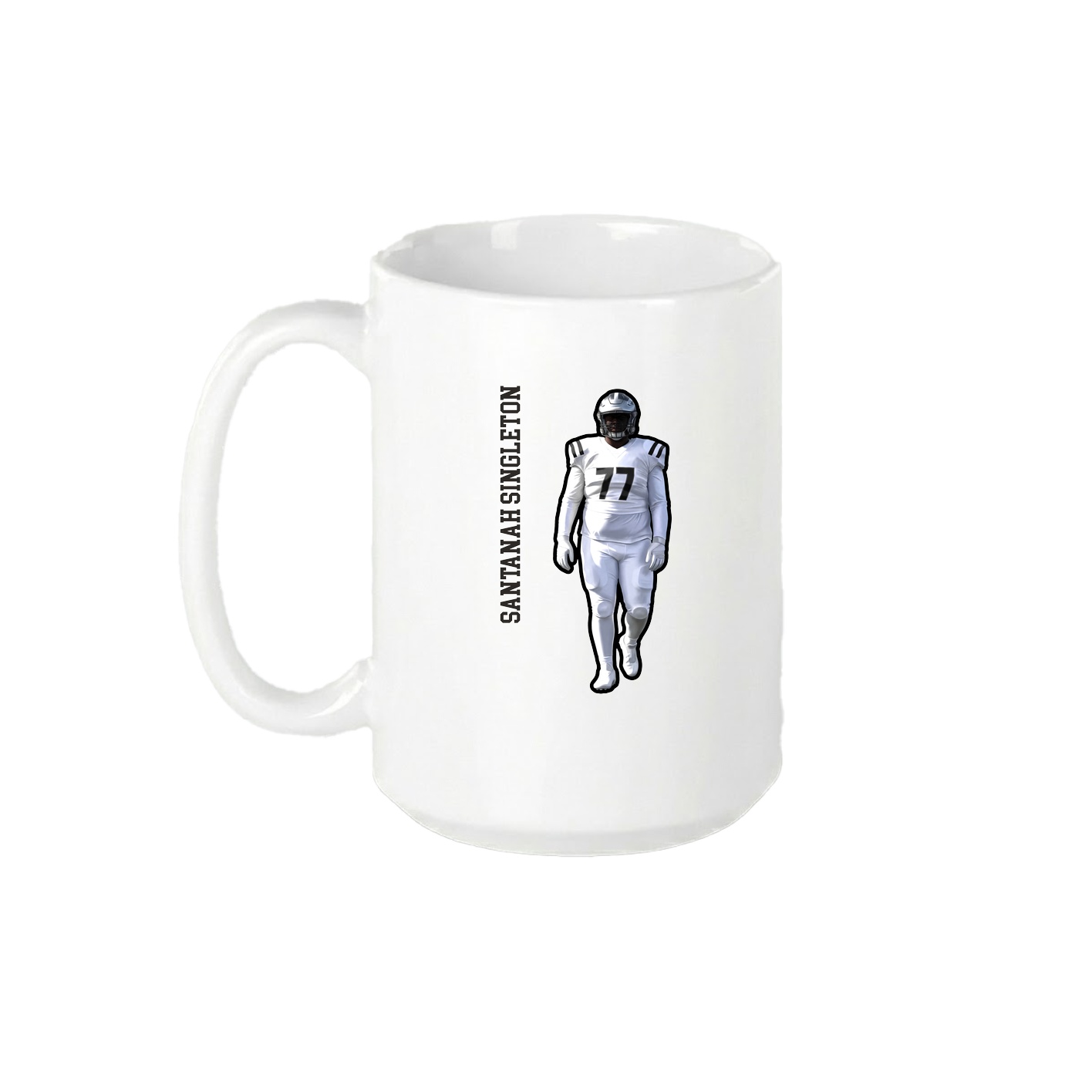 15oz Coffee Mug — Name Vertical in White