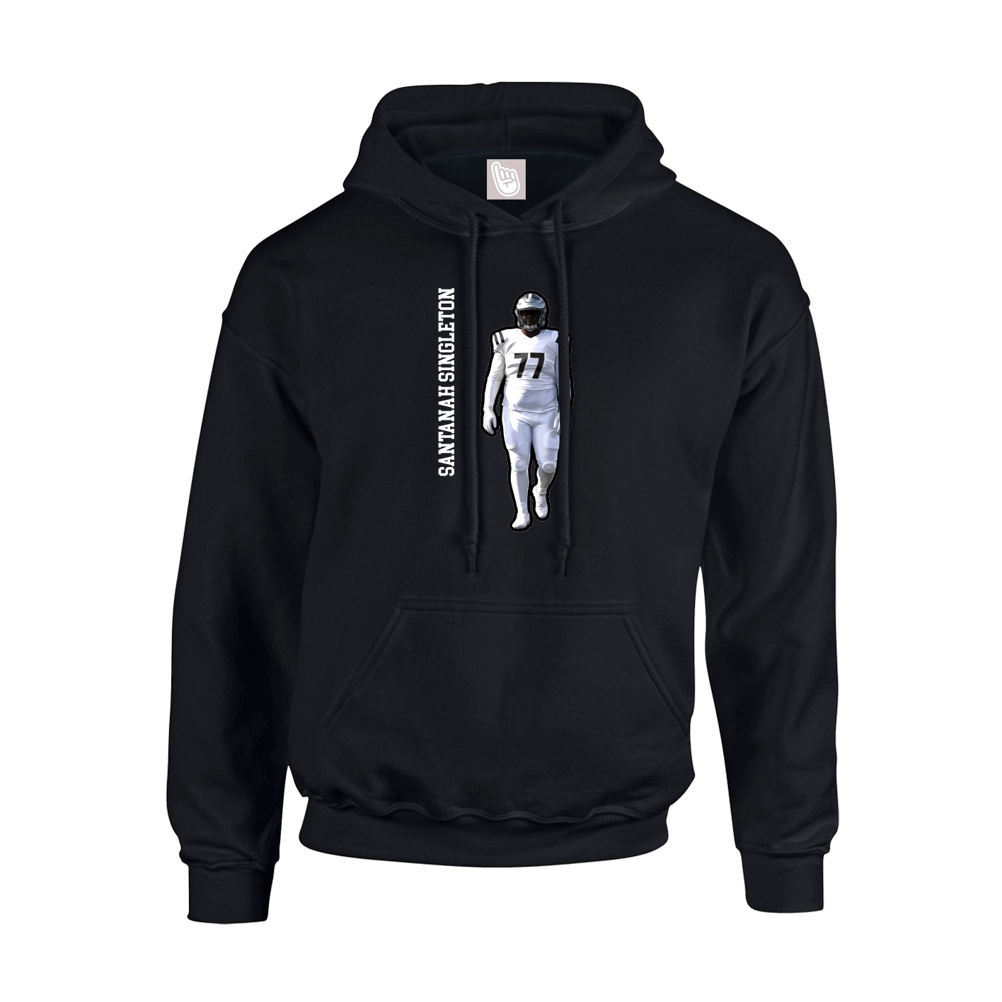 Hoodie — Name Vertical in Black