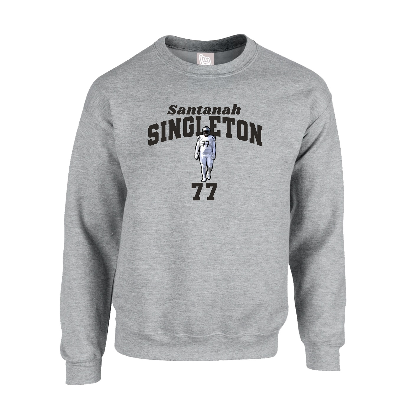 Fleece Crew — Signature Arch in Grey