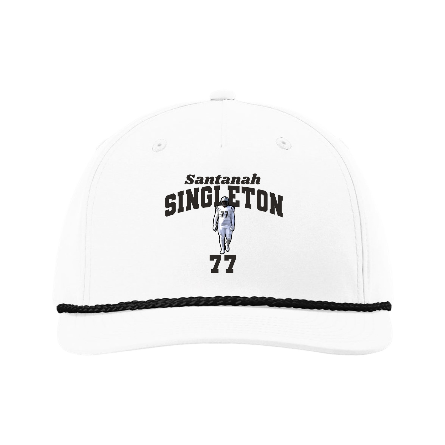 Five-Panel Classic Rope Cap — Signature Arch in White