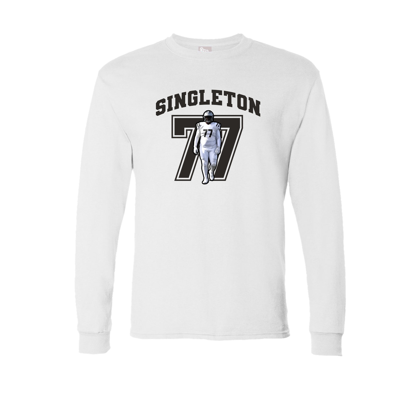 Long Sleeve Tee — Number in White