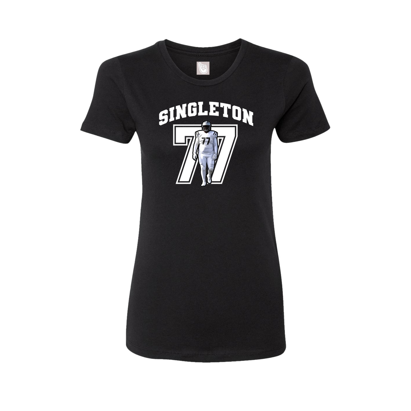 Fitted Women's Tee — Number in Black