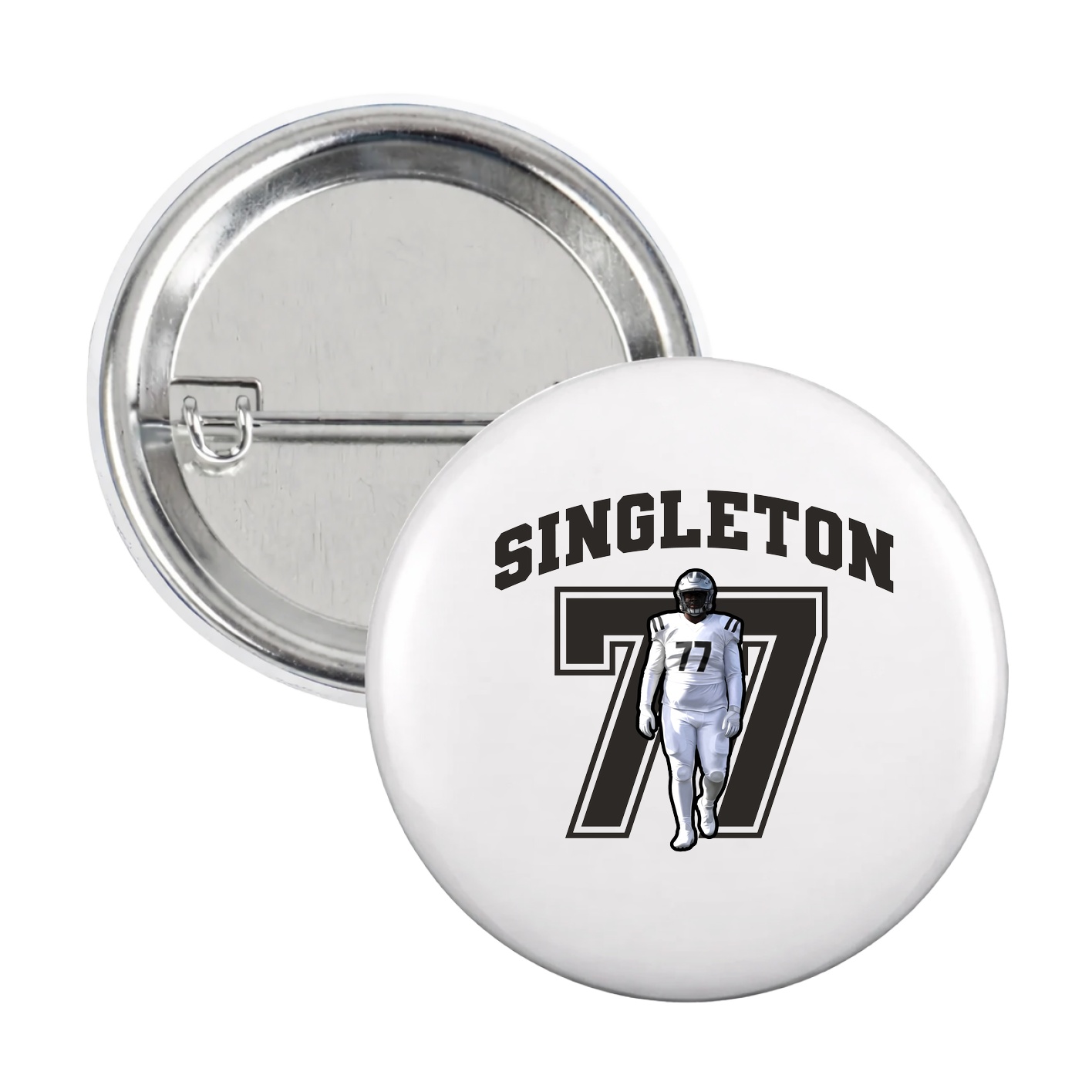 Game Day Button — Number in White