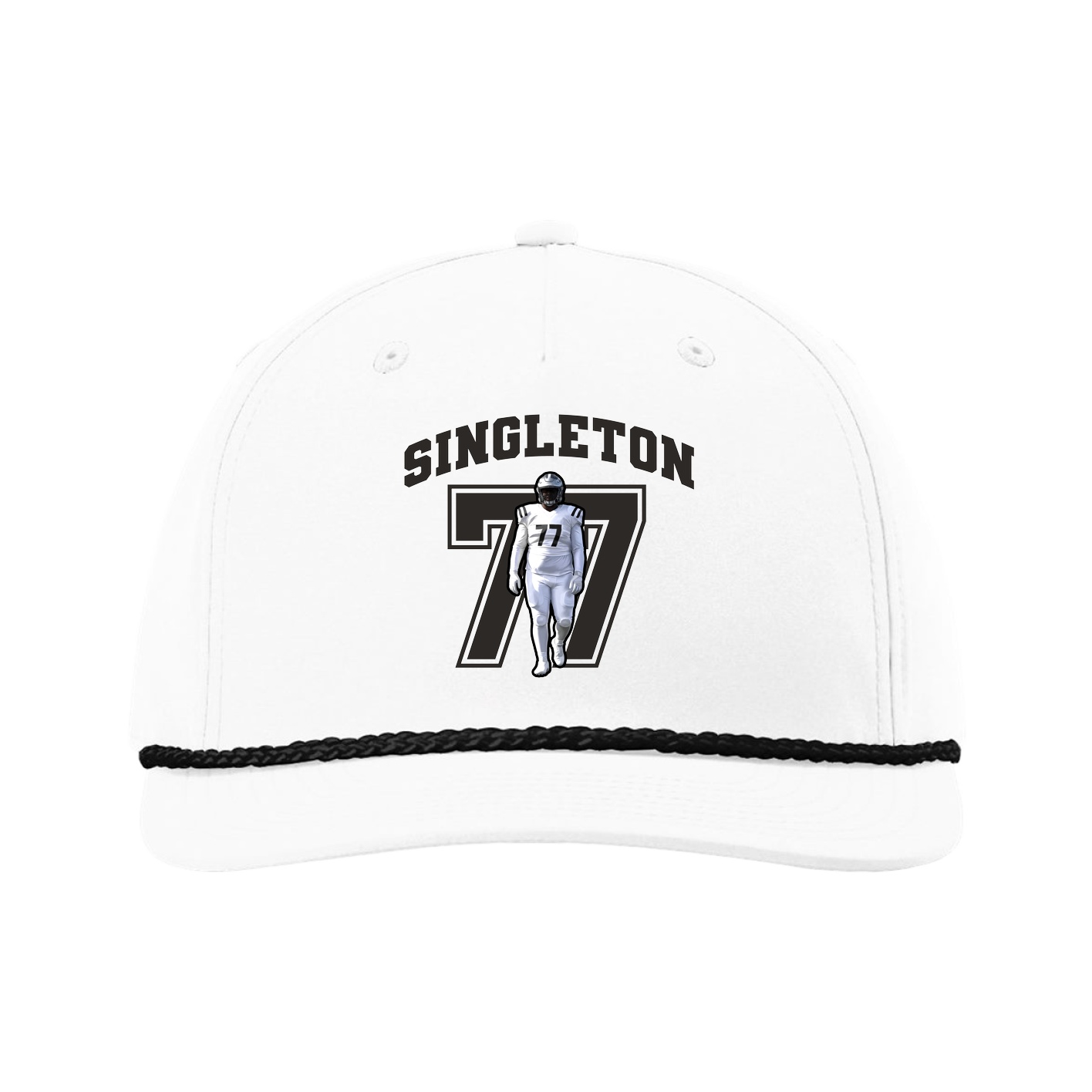 Five-Panel Classic Rope Cap — Number in White