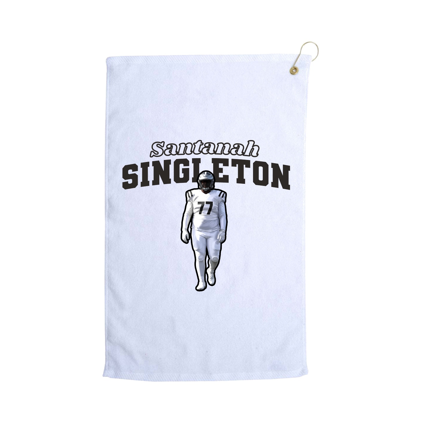 Golf Towel — Name Arch in White
