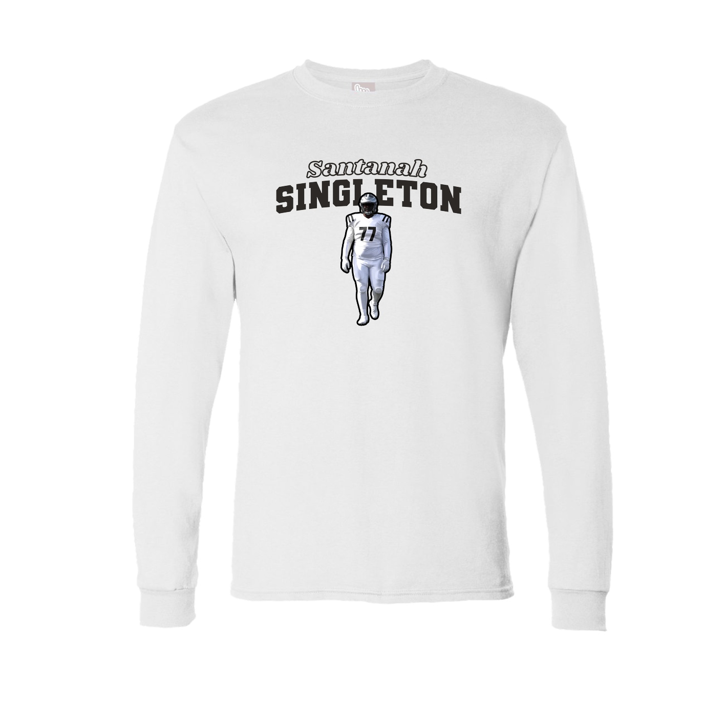 Long Sleeve Tee — Name Arch in White