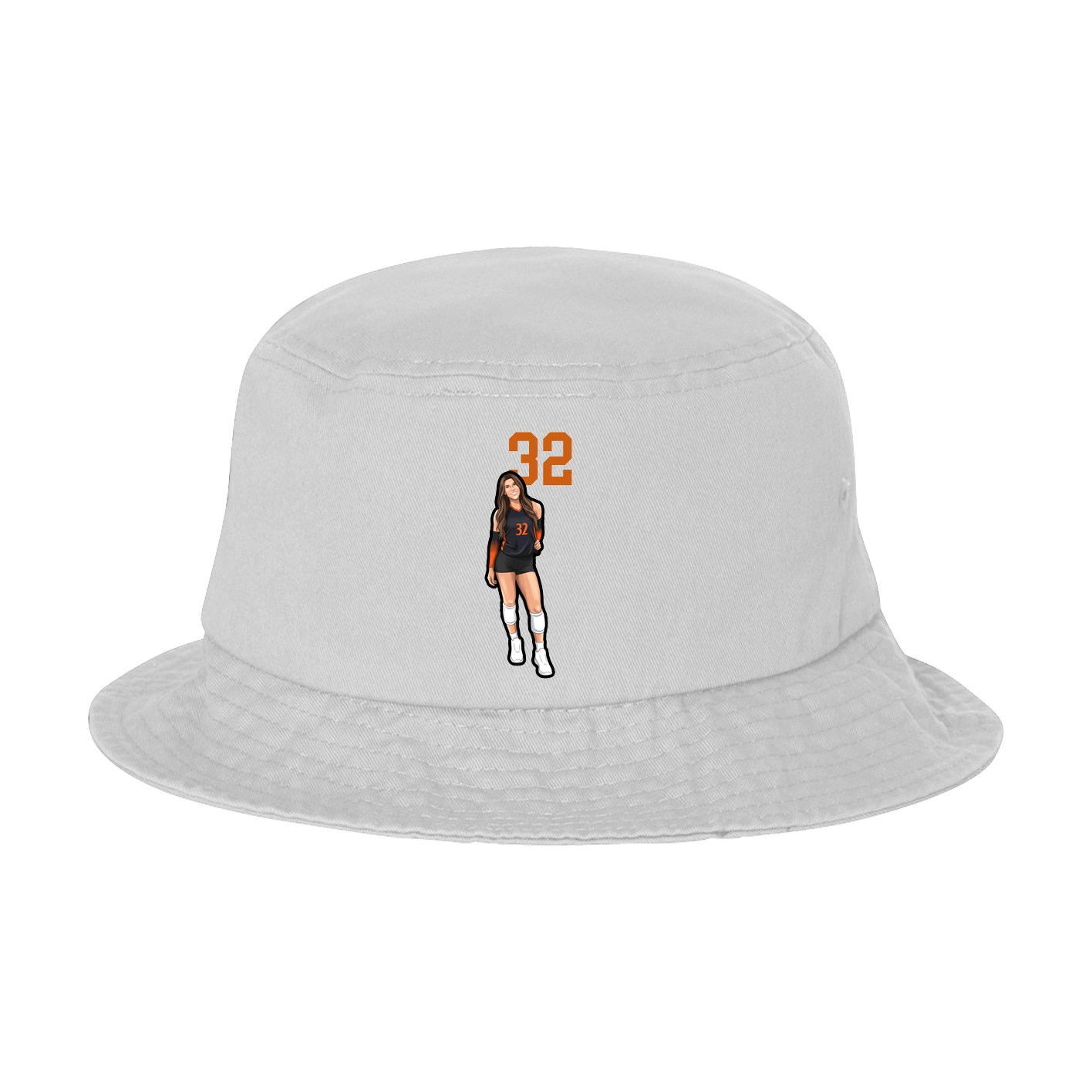 Bucket Cap — Number Top in White
