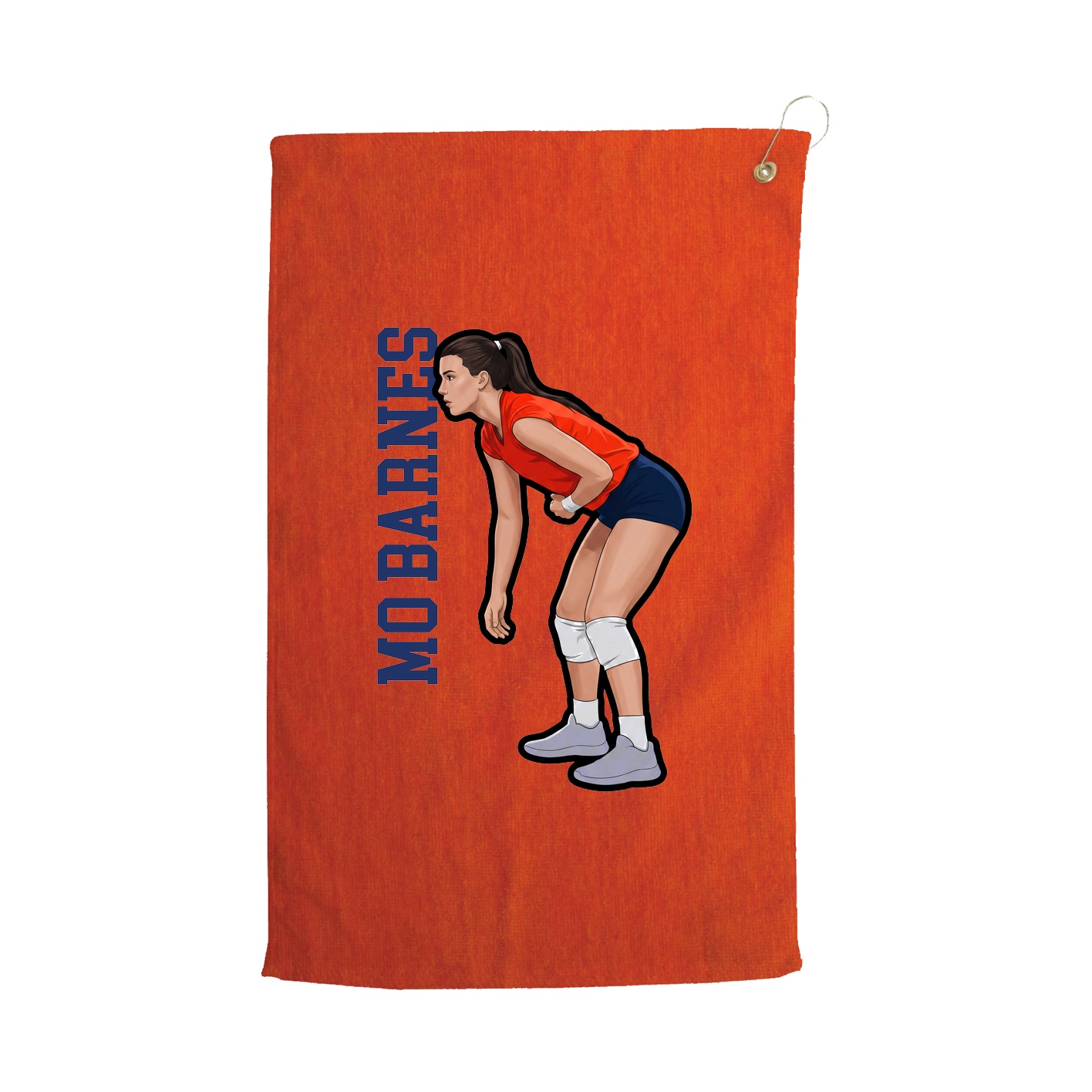 Golf Towel — Name Vertical in Orange