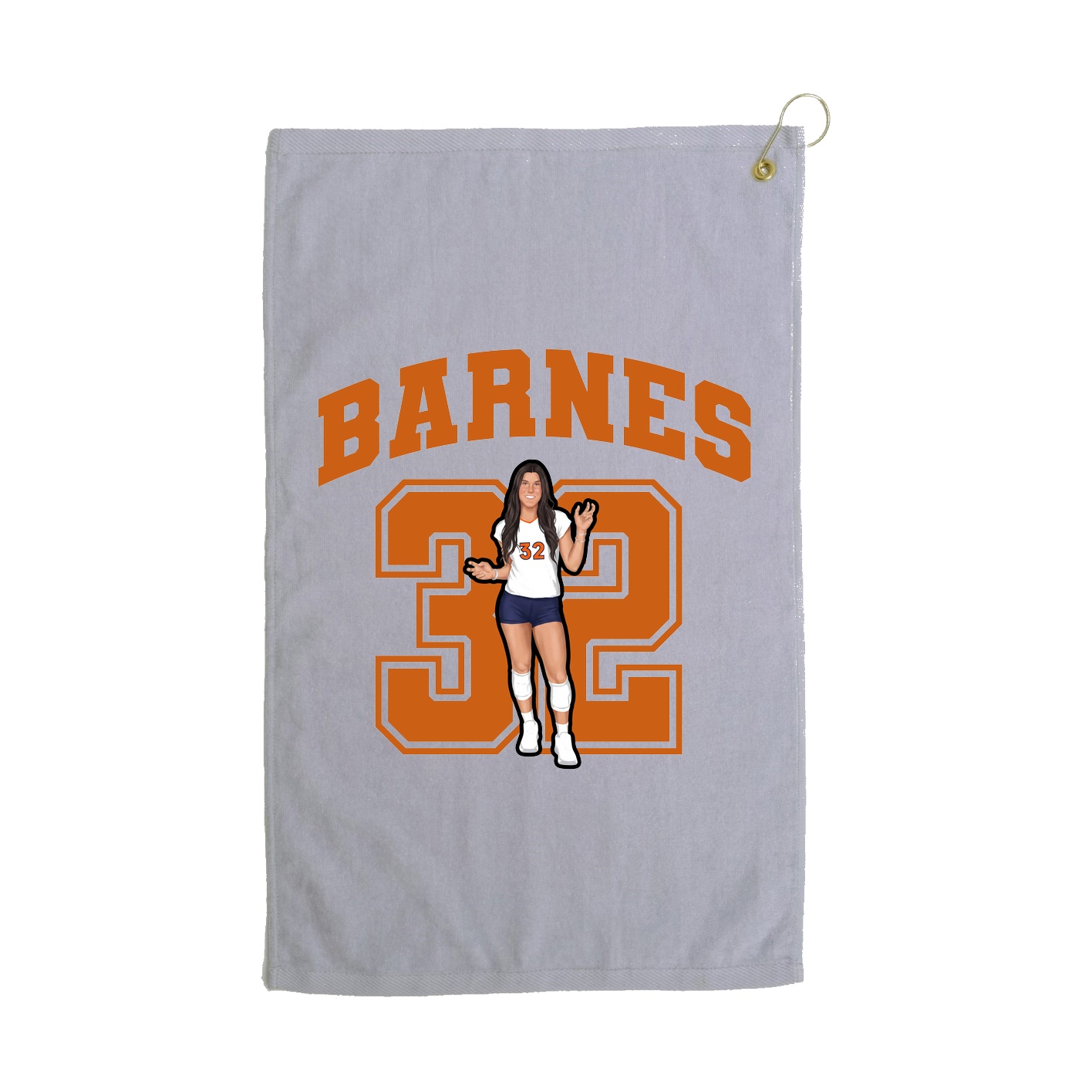 Golf Towel — Number in Grey