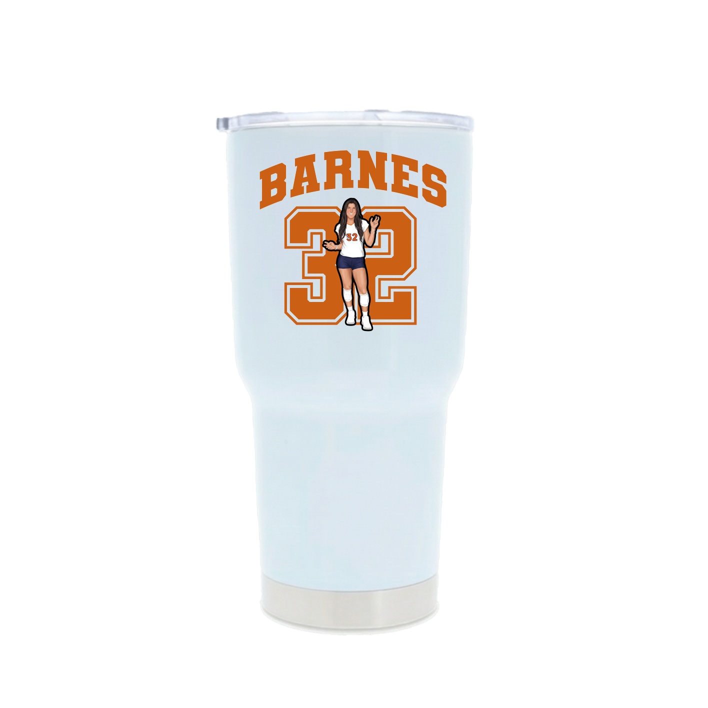 30oz Stainless Steel Tumbler — Number in White