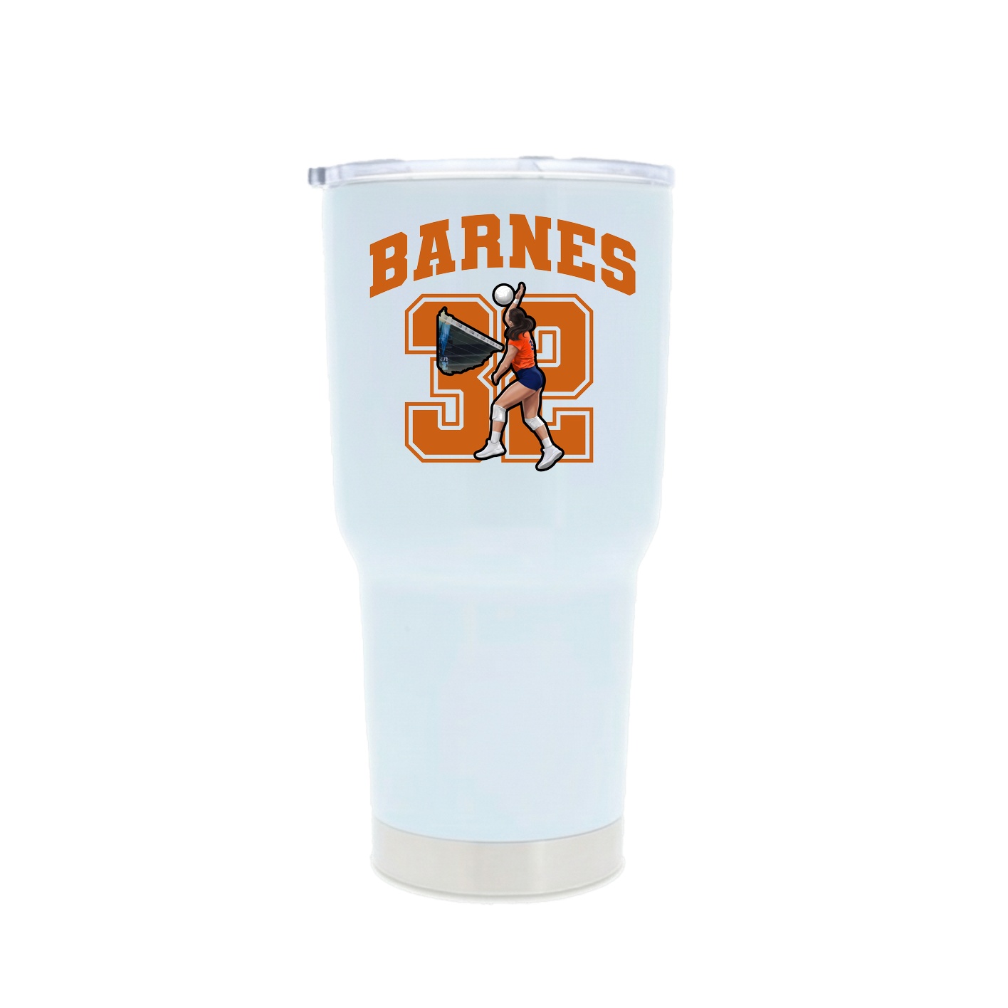 30oz Stainless Steel Tumbler — Number in White