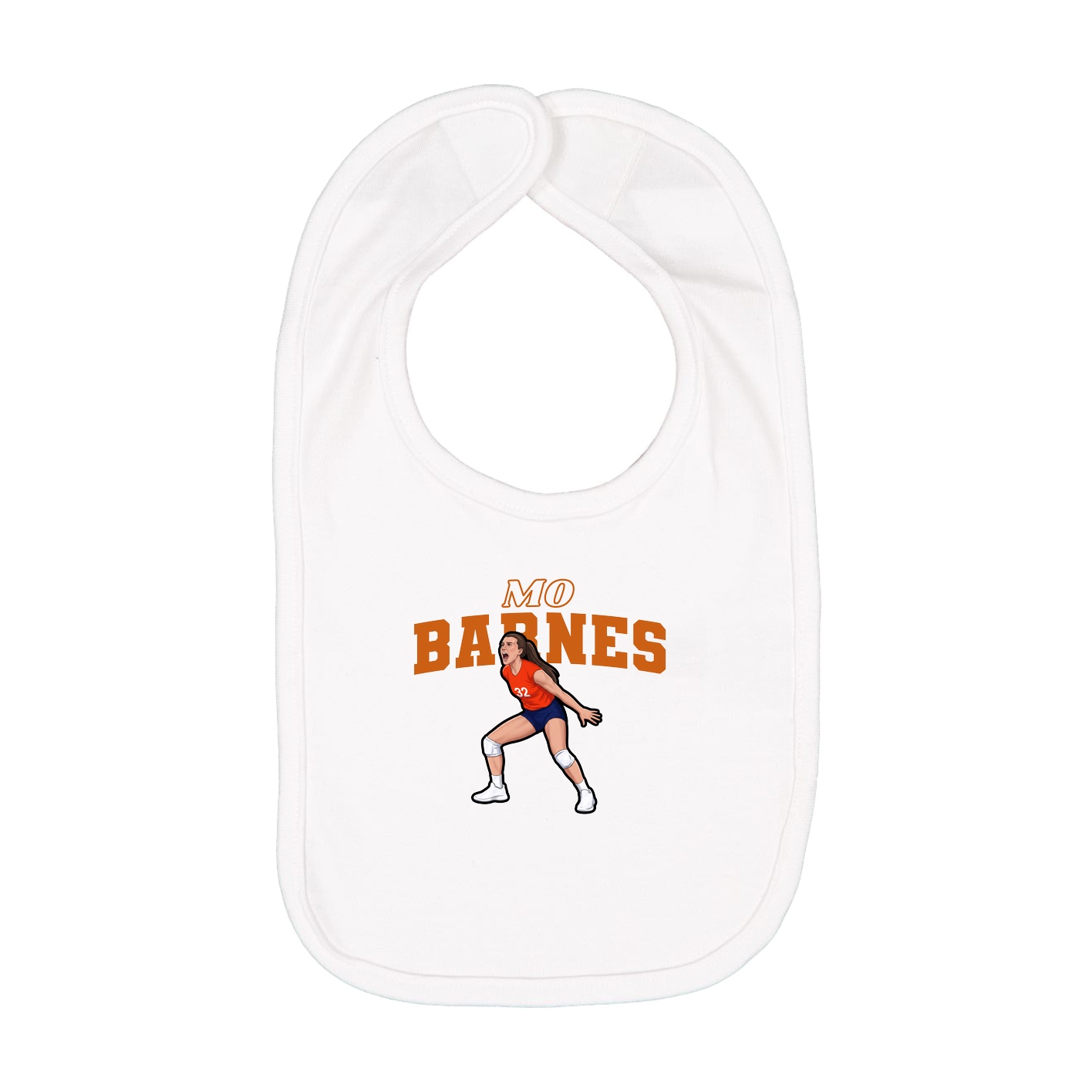 Infant Bib — Name Arch in White