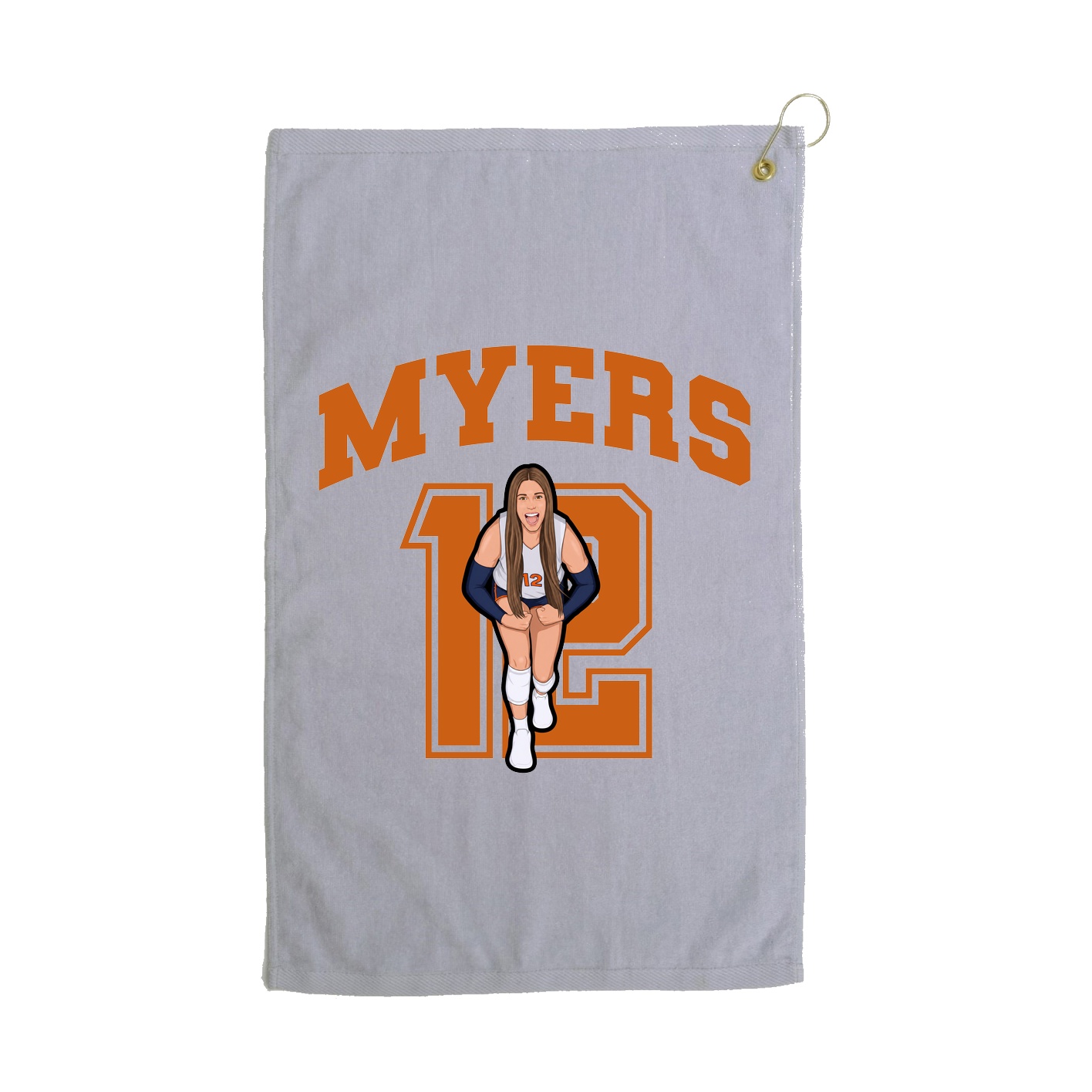 Golf Towel — Number in Grey