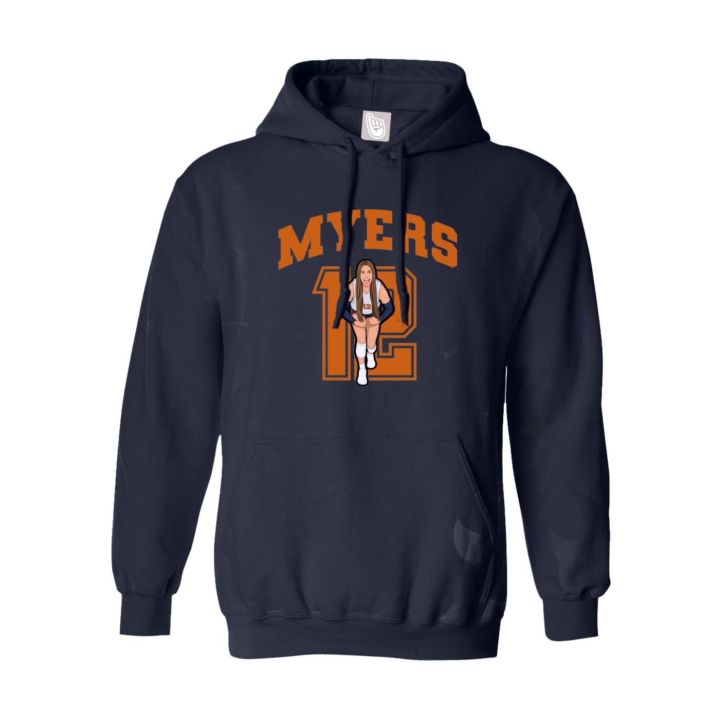 Hoodie — Number in Navy