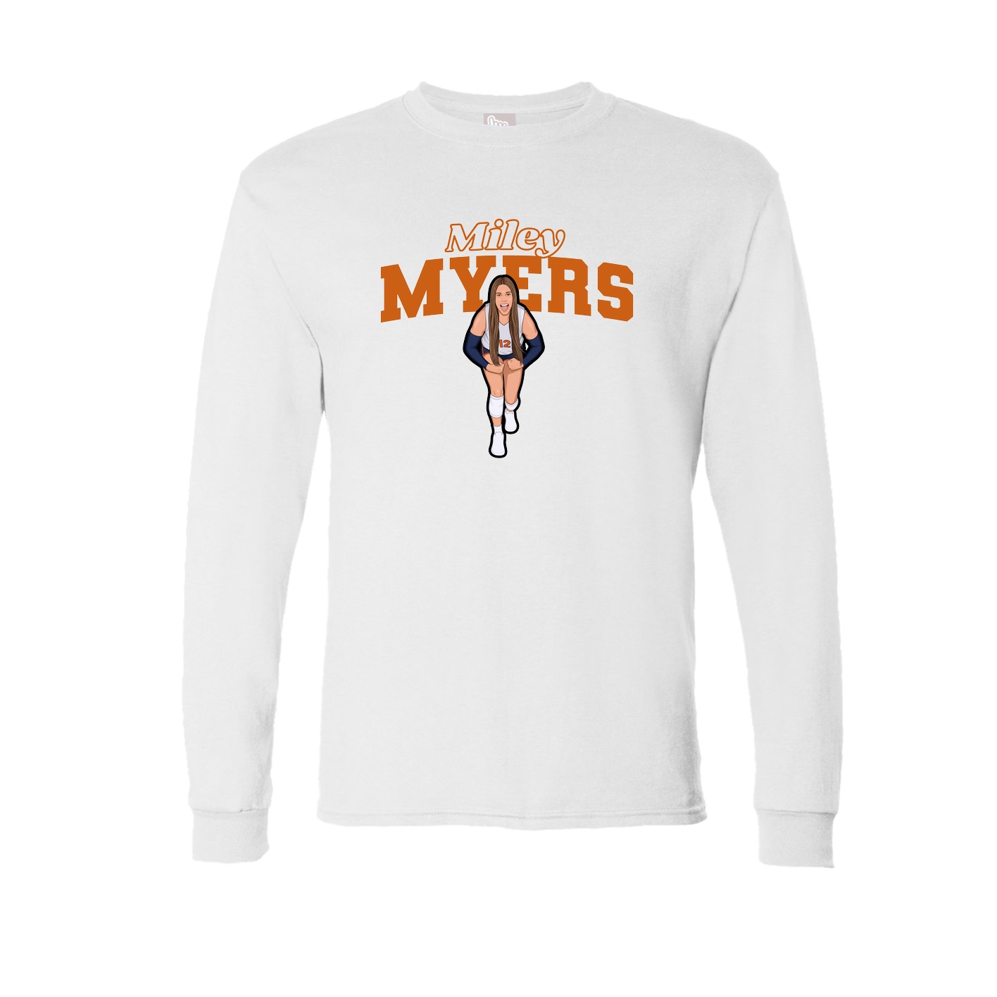Long Sleeve Tee — Name Arch in White