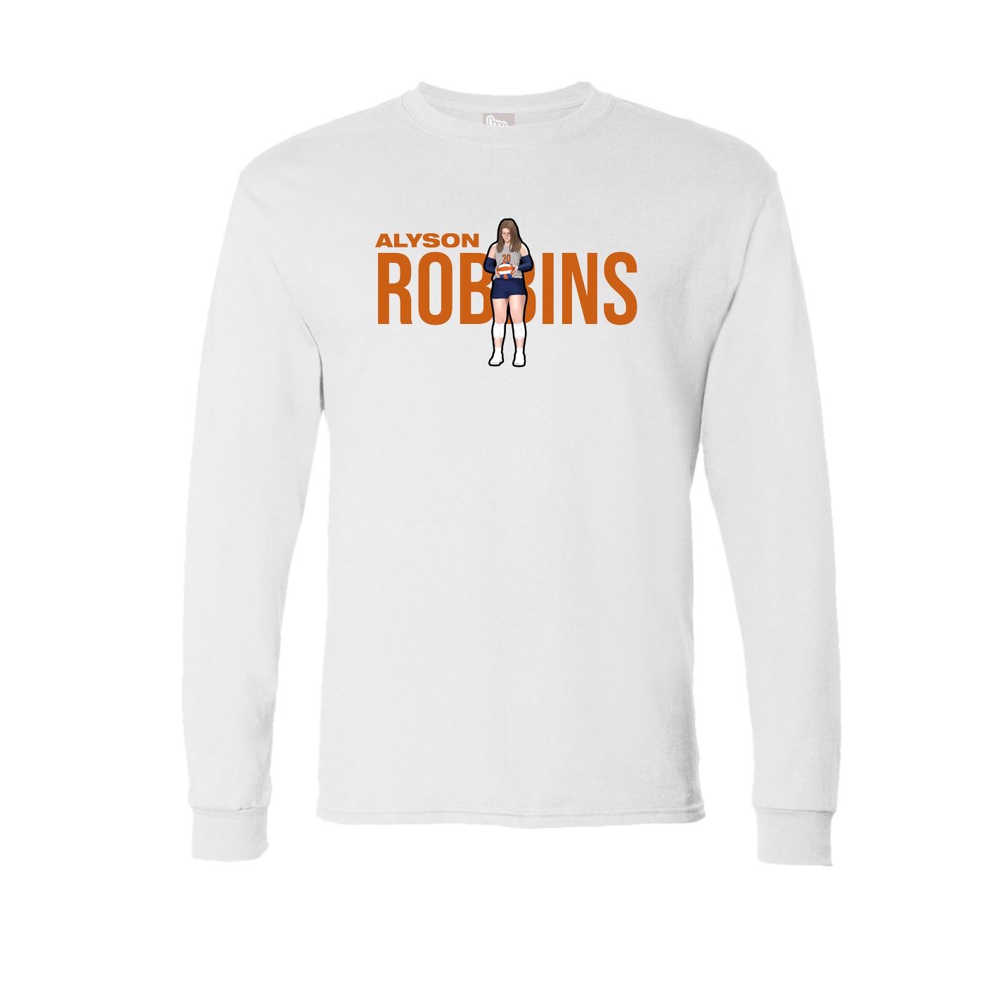 Long Sleeve Tee — Player Name in White