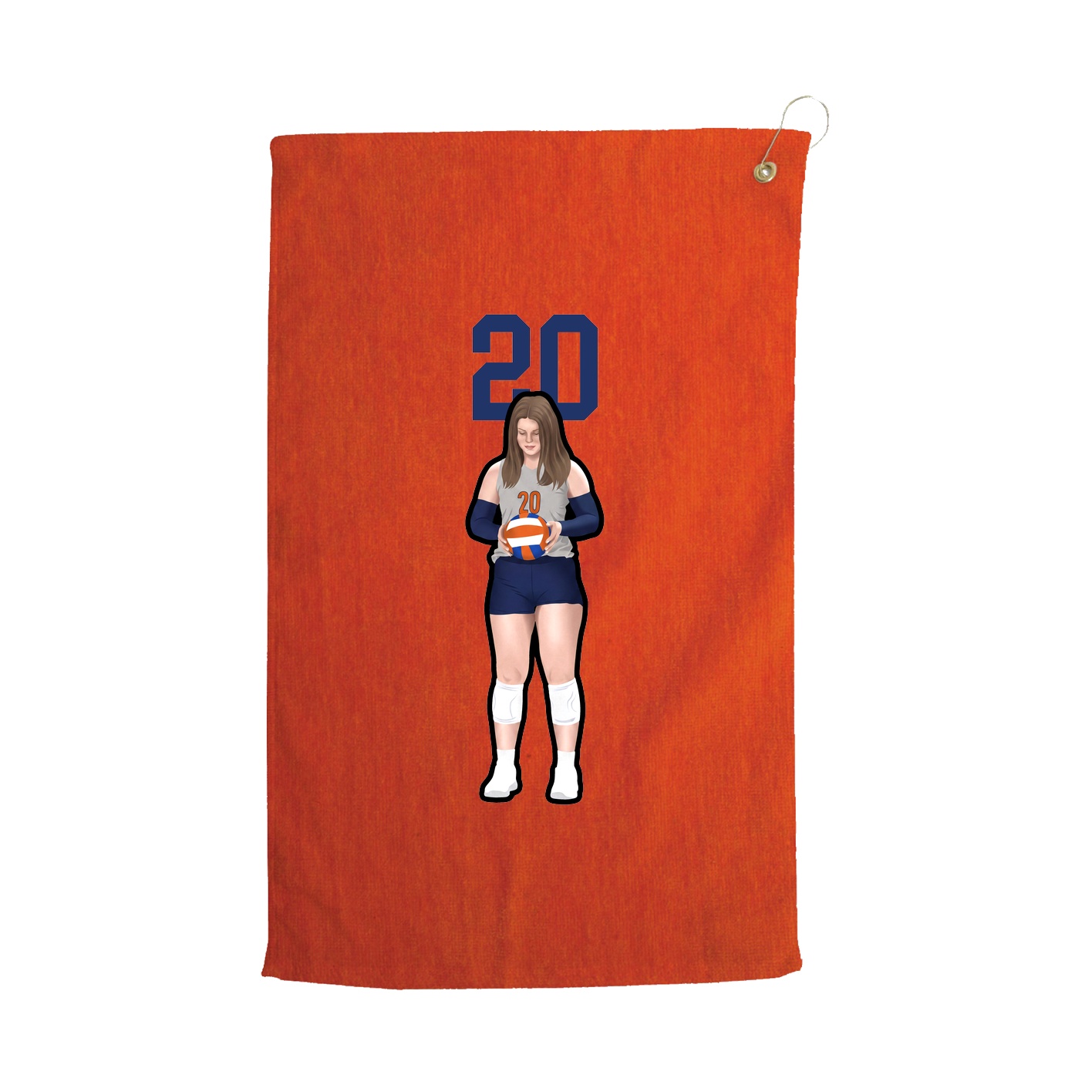 Golf Towel — Number Top in Orange