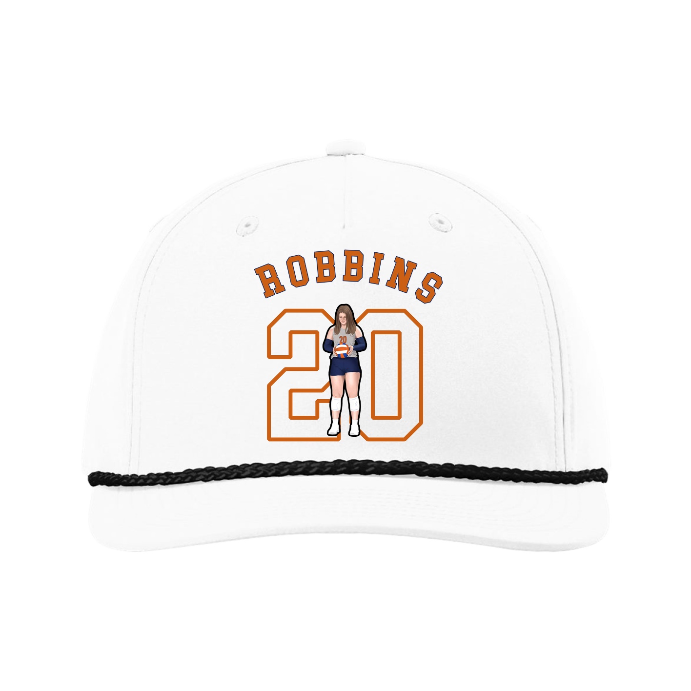 Five-Panel Classic Rope Cap — Shirsey Arch in White