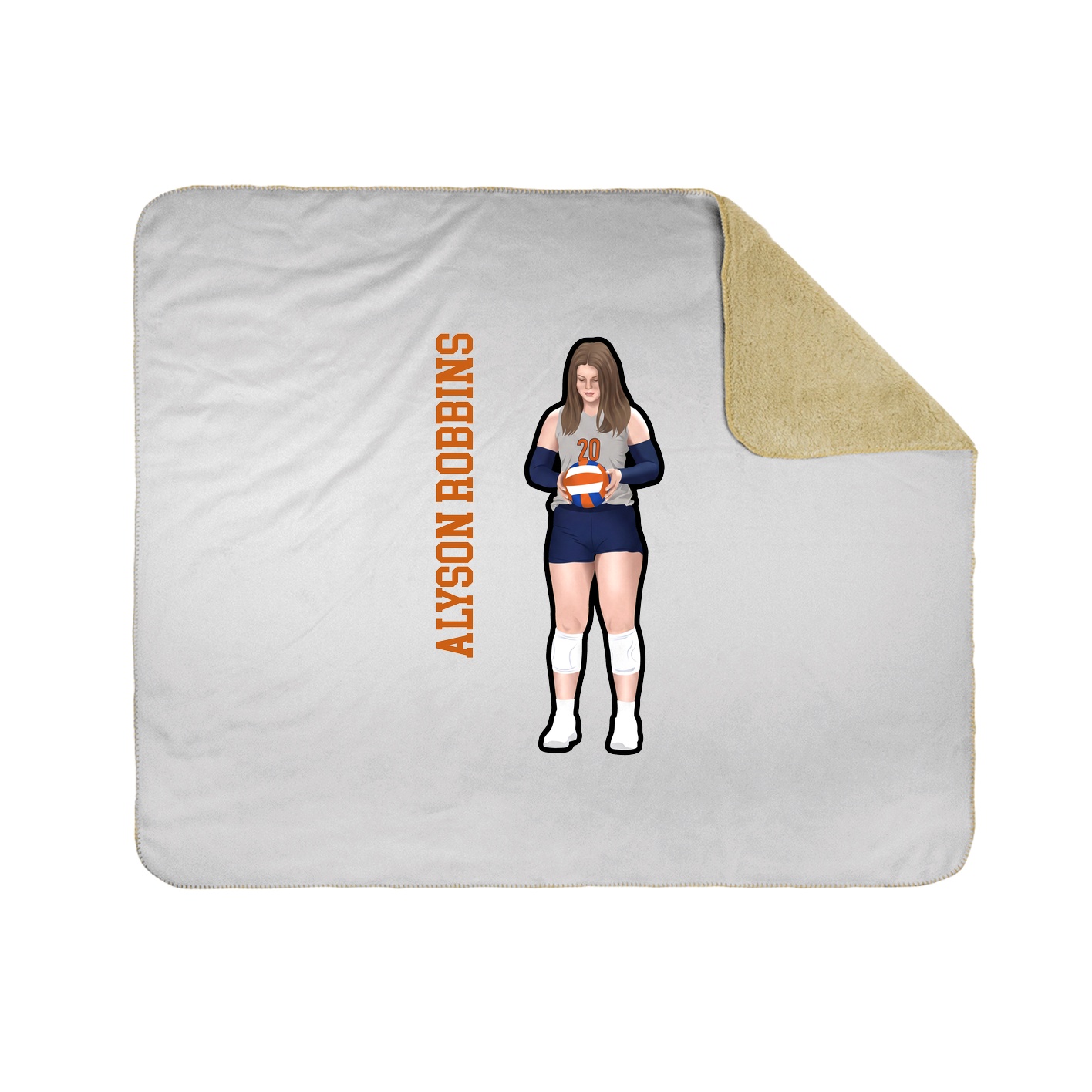 Throw Blanket — Name Vertical in White