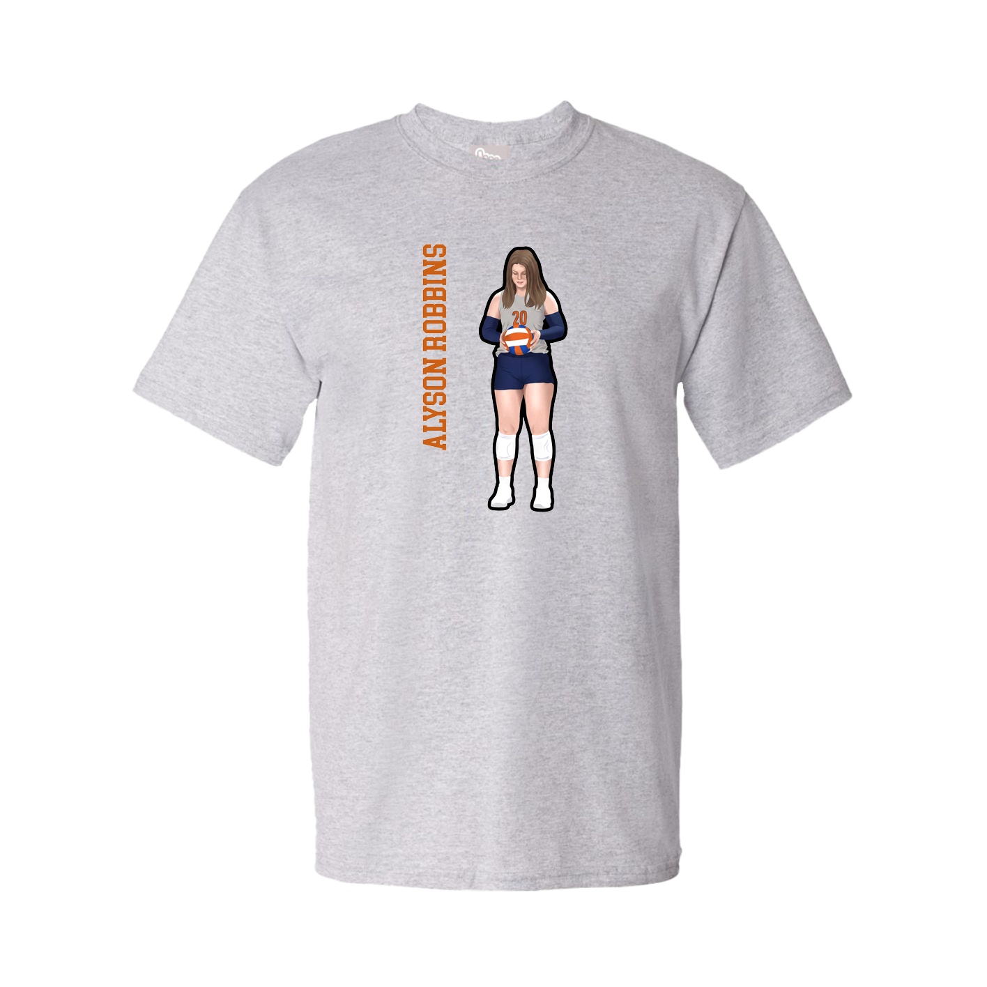 Youth Tee — Name Vertical in Grey