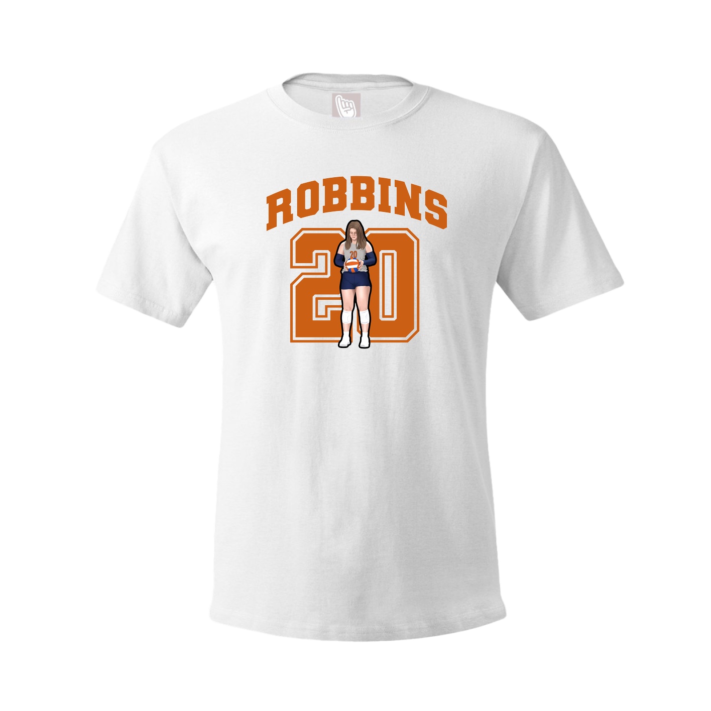 Youth Tee — Number in White
