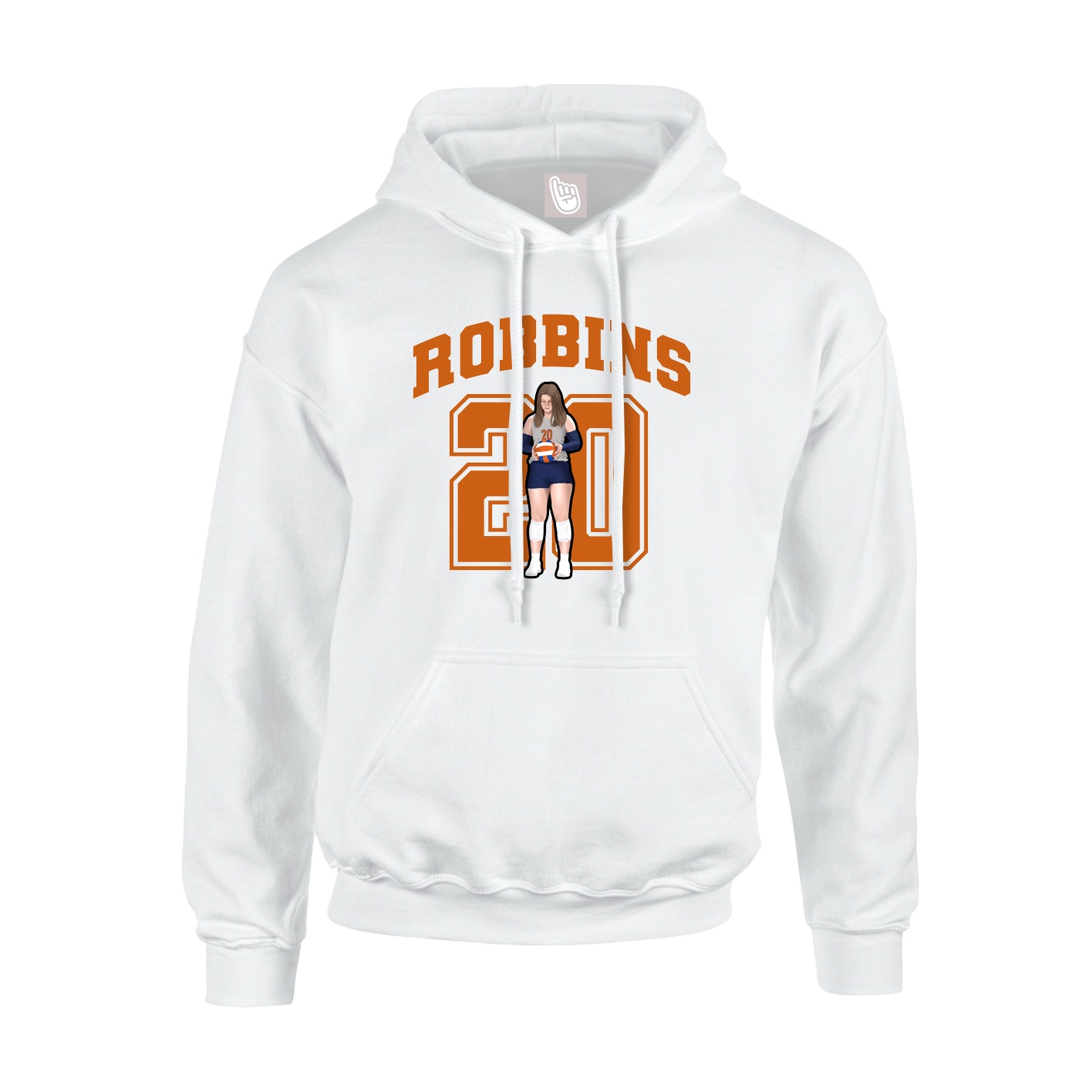 Youth Hoodie — Number in White