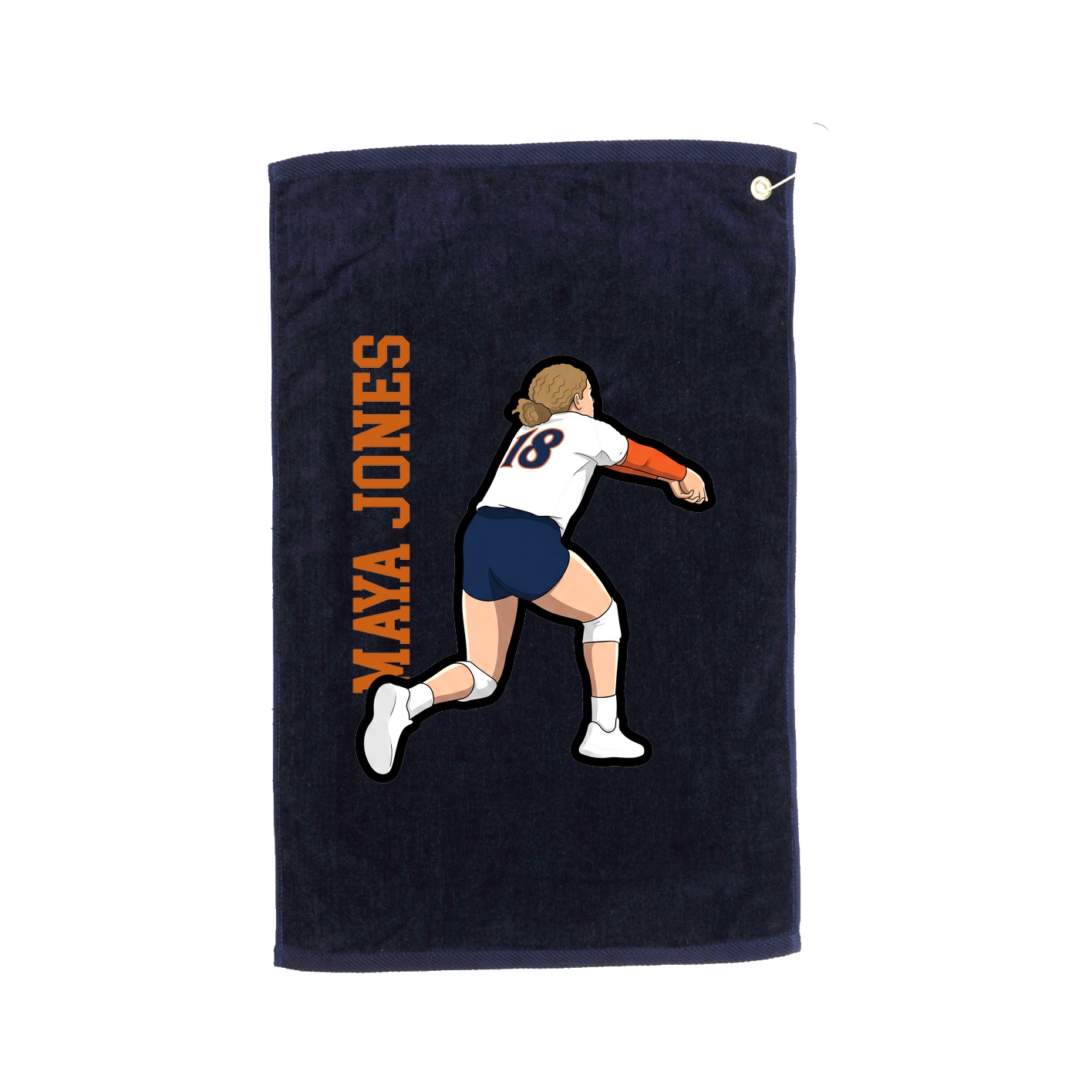 Golf Towel — Name Vertical in Navy