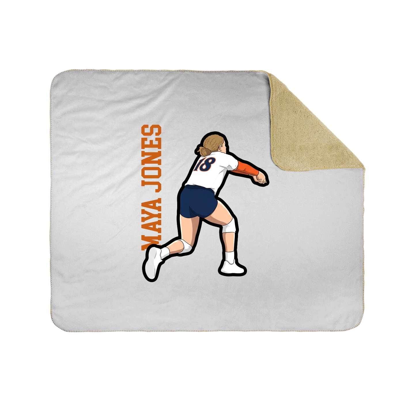 Throw Blanket — Name Vertical in White