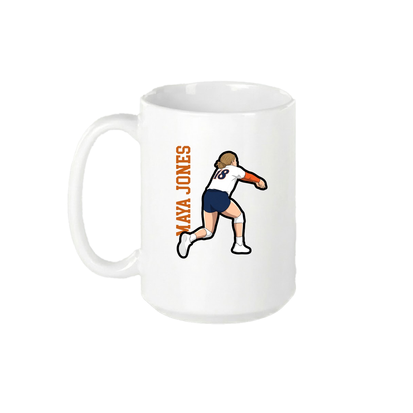 15oz Coffee Mug — Name Vertical in White